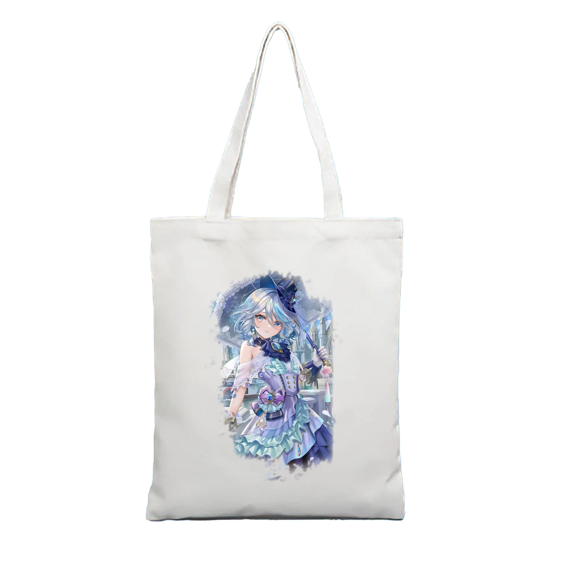 原 神 グッズ フリーナ - 縦型キャンバス手提げバッグ（トートバッグ） ・ キャンバス素材 ・ ショッピング用 ・ 軽量 丈夫 お手入れ簡単