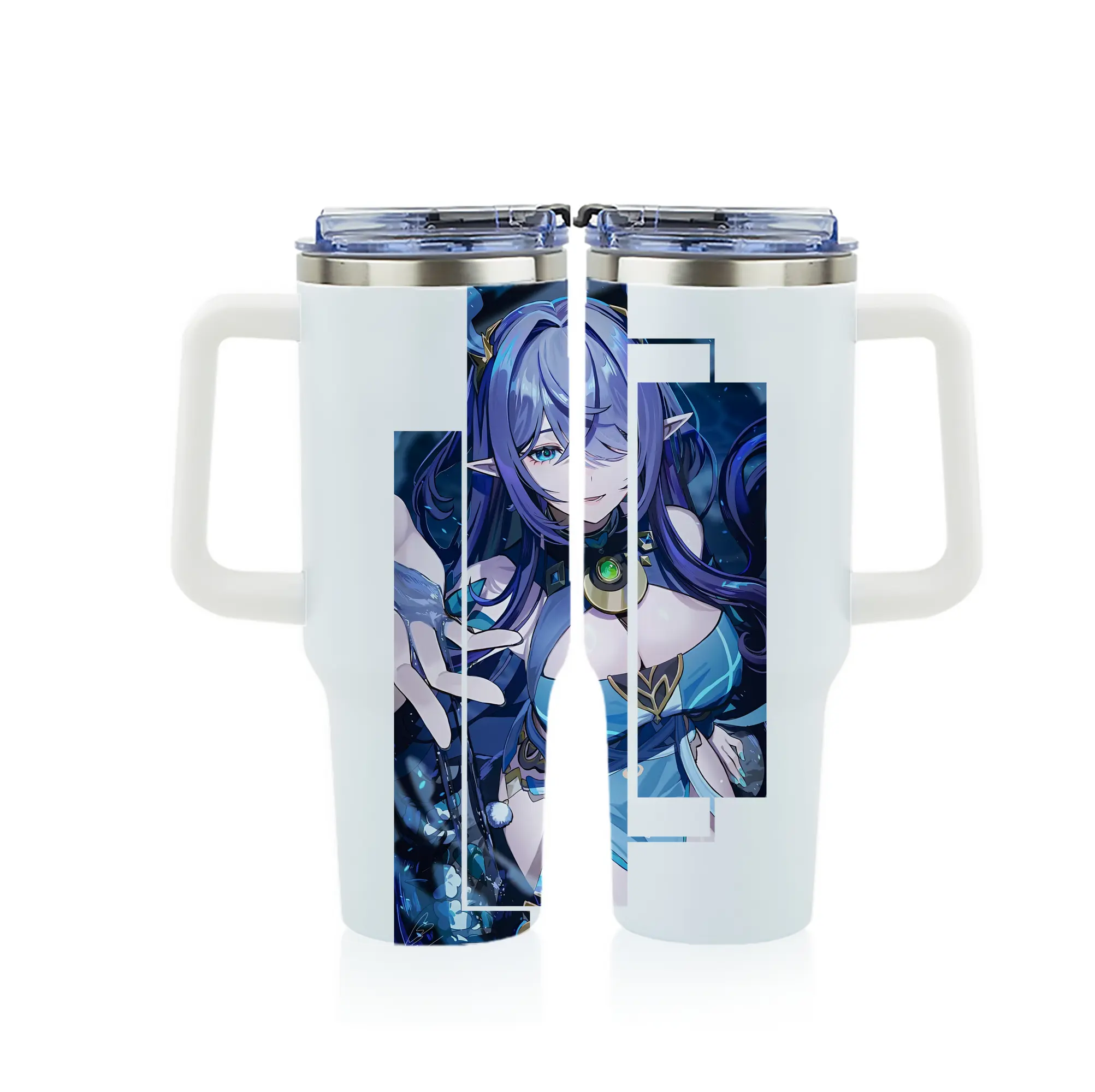 原 神 グッズ ラウマ - 1200mL フルプリント車用タンブラー ・ 304ステンレス 内側 ・ 201ステンレス 外側 ・ 保温 保冷 ・ 通勤 ドライブ アウトドア用