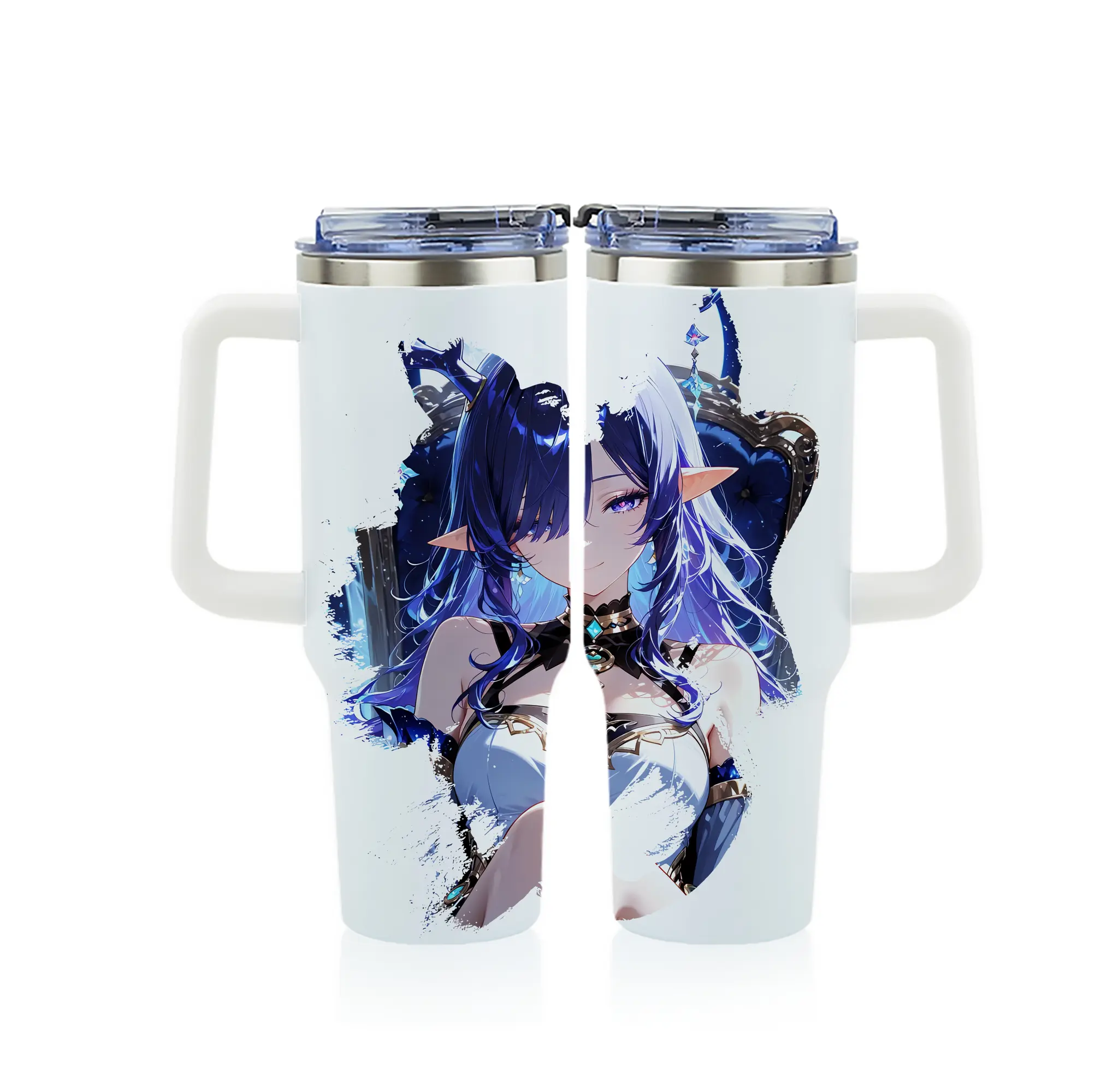 原 神 グッズ ラウマ - 1200mL フルプリント車用タンブラー ・ 304ステンレス 内側 ・ 201ステンレス 外側 ・ 保温 保冷 ・ 通勤 ドライブ アウトドア用