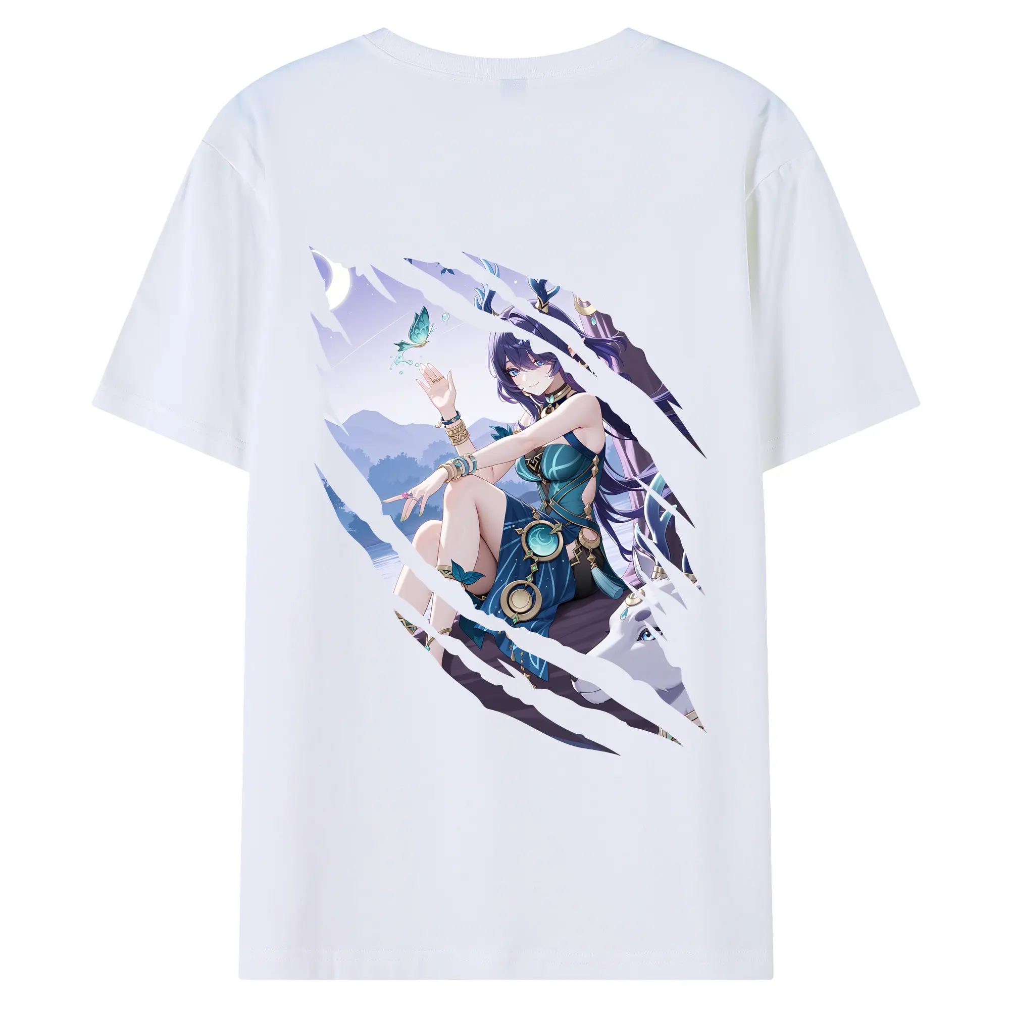 原 神 グッズ ラウマ - 綿100％ 半袖Tシャツ ・ バックプリント ・ 快適 通気性 ・ 日常使い 散歩 スポーツ用