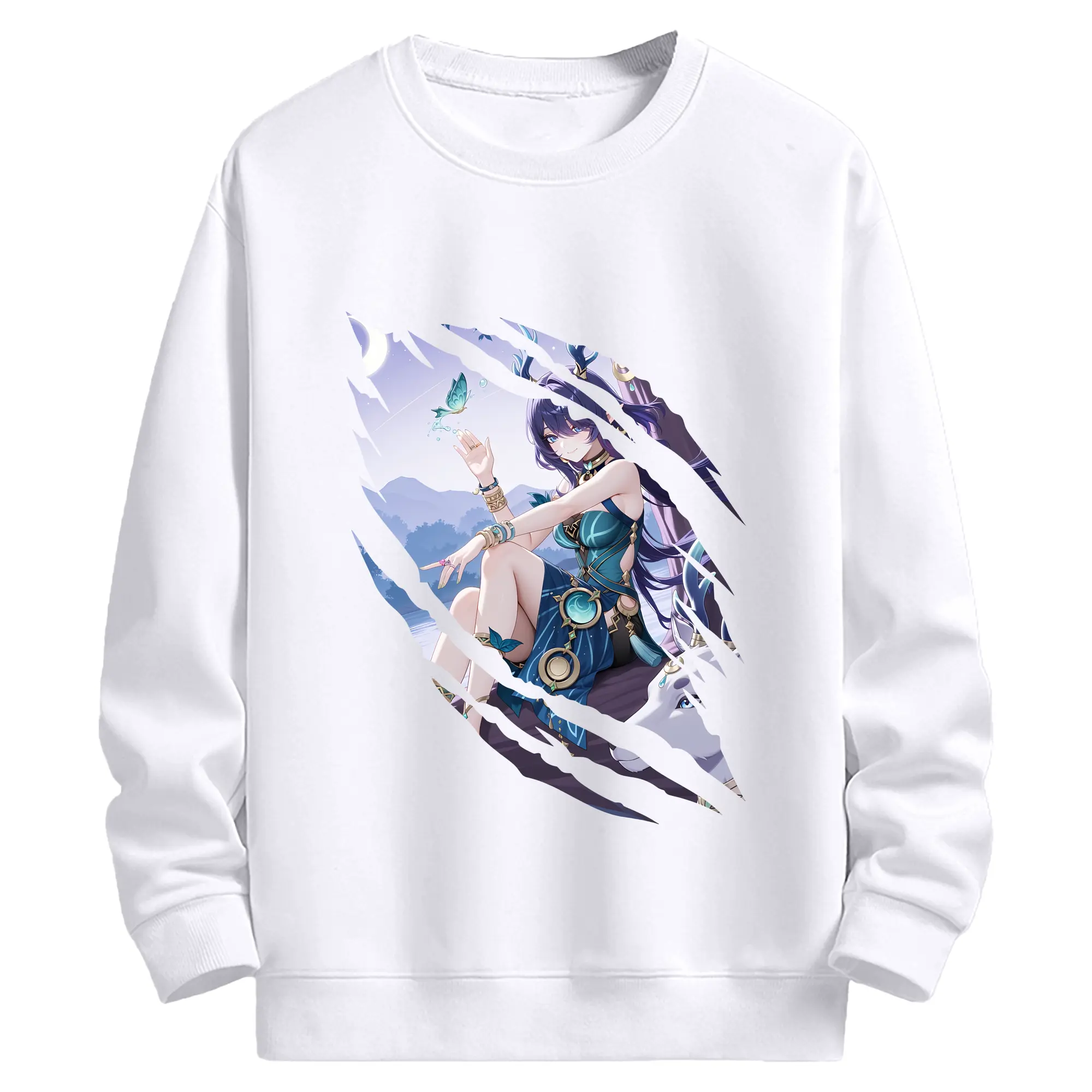 原 神 グッズ ラウマ - 高品質 クルーネック スウェット ・ コットン59％ ポリエステル41％ ・ ユニセックス 長袖 トレーナー ・ カジュアル デイリー スポーツ 散歩用