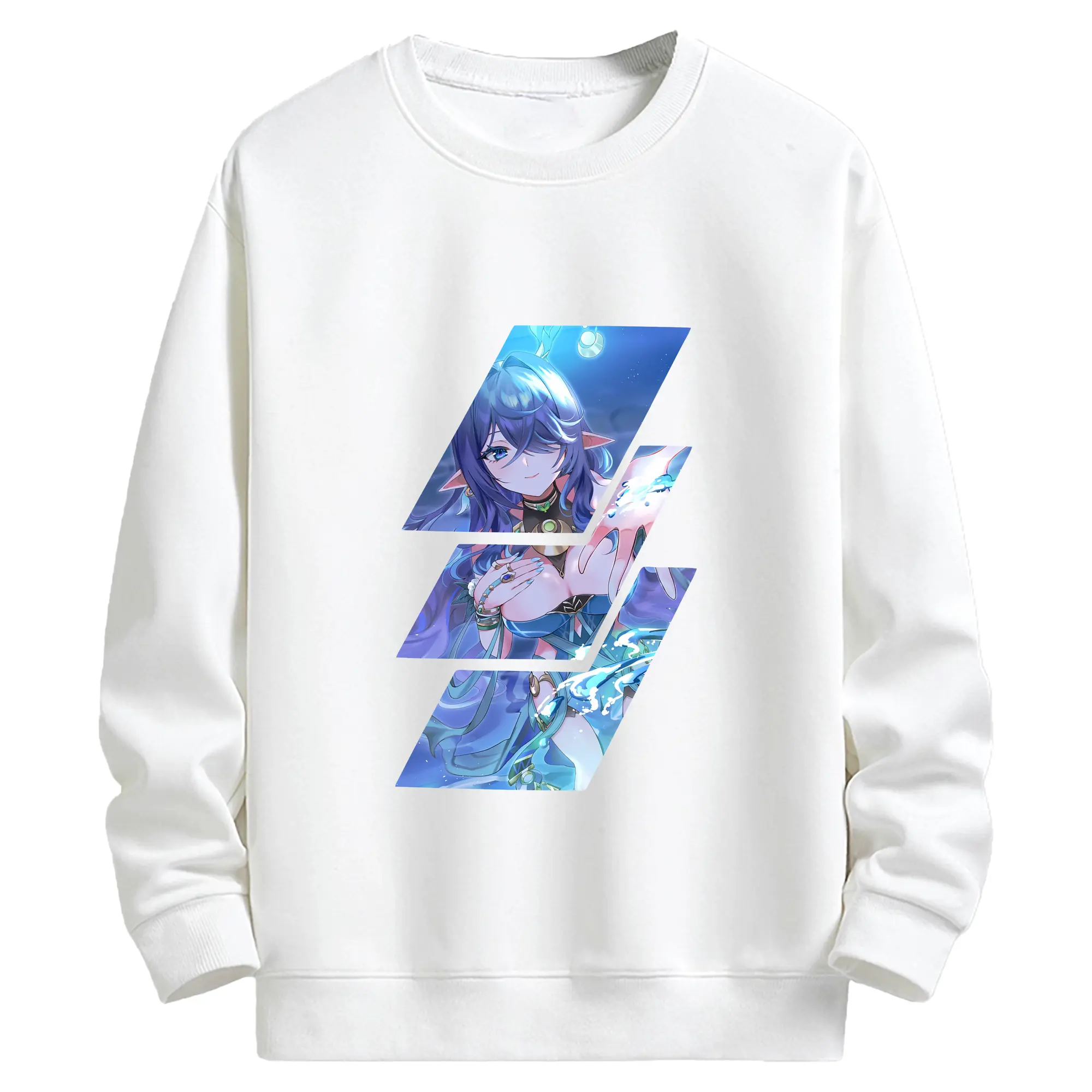 原 神 グッズ ラウマ - キッズ クルーネックスウェットシャツ ・ フロントプリント ・ 綿80％ ポリエステル20％ ・ 快適 通学 スポーツ 日常使い お散歩用