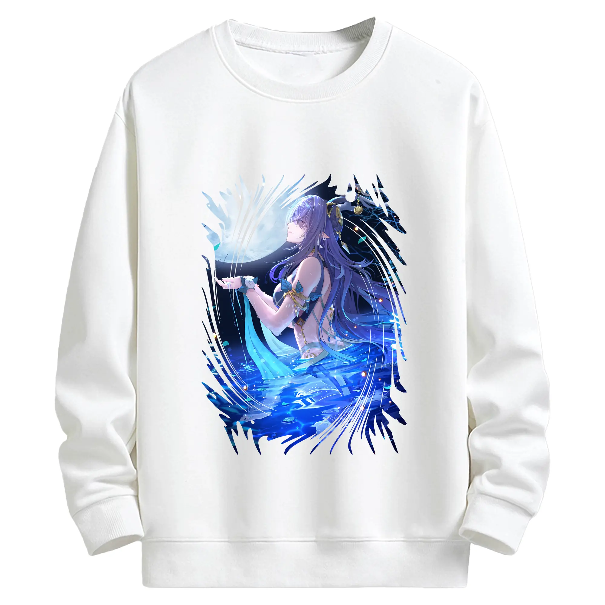 原 神 グッズ ラウマ - キッズ クルーネックスウェットシャツ ・ フロントプリント ・ 綿80％ ポリエステル20％ ・ 快適 通学 スポーツ 日常使い お散歩用