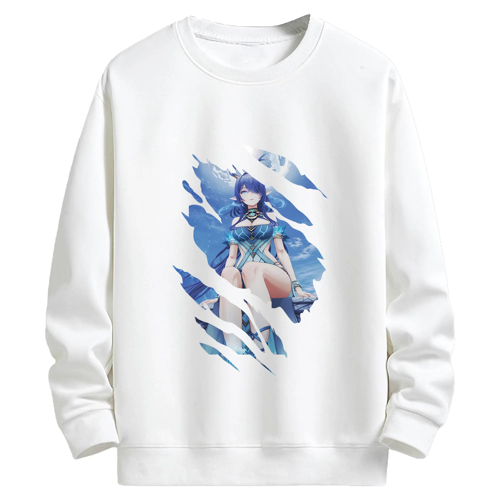 原 神 グッズ ラウマ - キッズ クルーネックスウェットシャツ ・ フロントプリント ・ 綿80％ ポリエステル20％ ・ 快適 通学 スポーツ 日常使い お散歩用