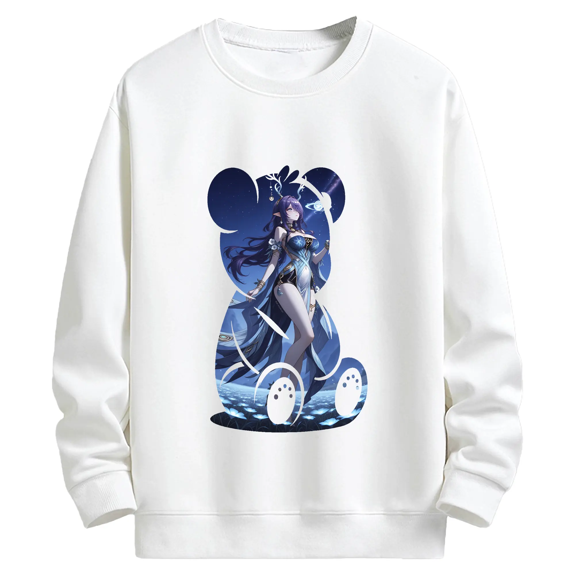 原 神 グッズ ラウマ - キッズ クルーネックスウェットシャツ ・ フロントプリント ・ 綿80％ ポリエステル20％ ・ 快適 通学 スポーツ 日常使い お散歩用