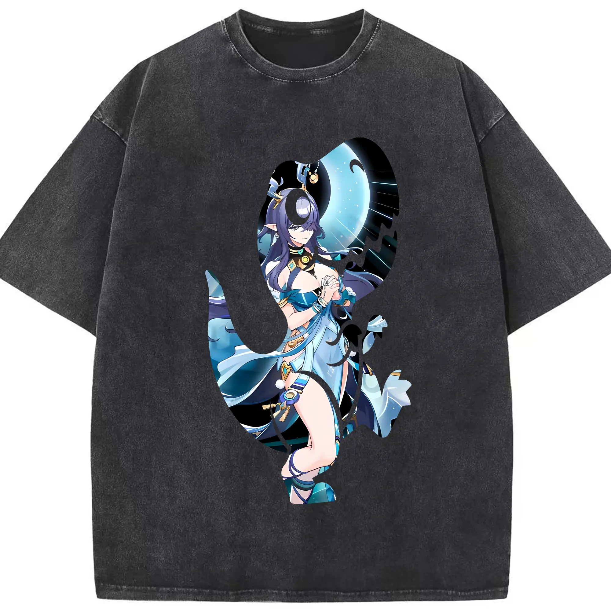 原 神 グッズ ラウマ - 綿100％ ヴィンテージ風 半袖Tシャツ ・ フロントプリント ・ 柔らか肌触り ・ 通気性 快適 ・ スポーツ カジュアル 外出用