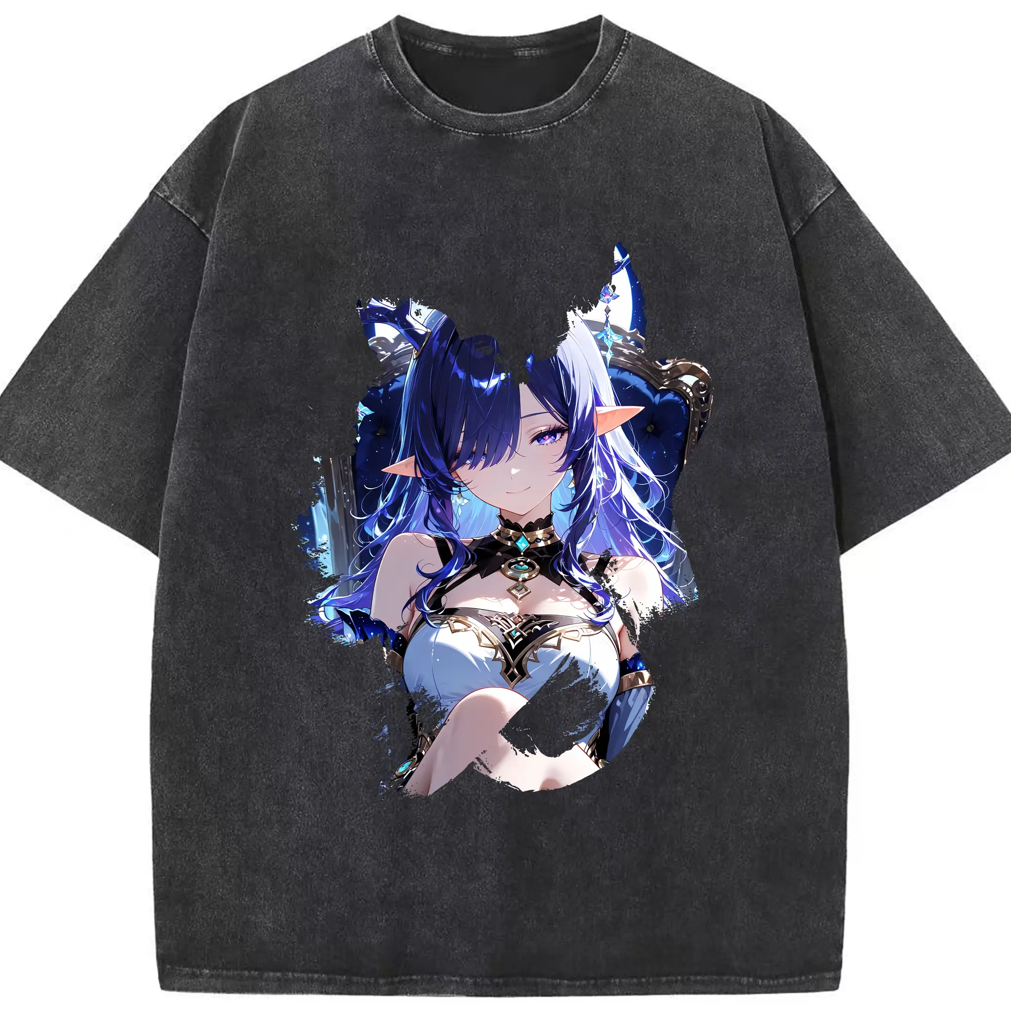 原 神 グッズ ラウマ - 綿100％ ヴィンテージ風 半袖Tシャツ ・ フロントプリント ・ 柔らか肌触り ・ 通気性 快適 ・ スポーツ カジュアル 外出用