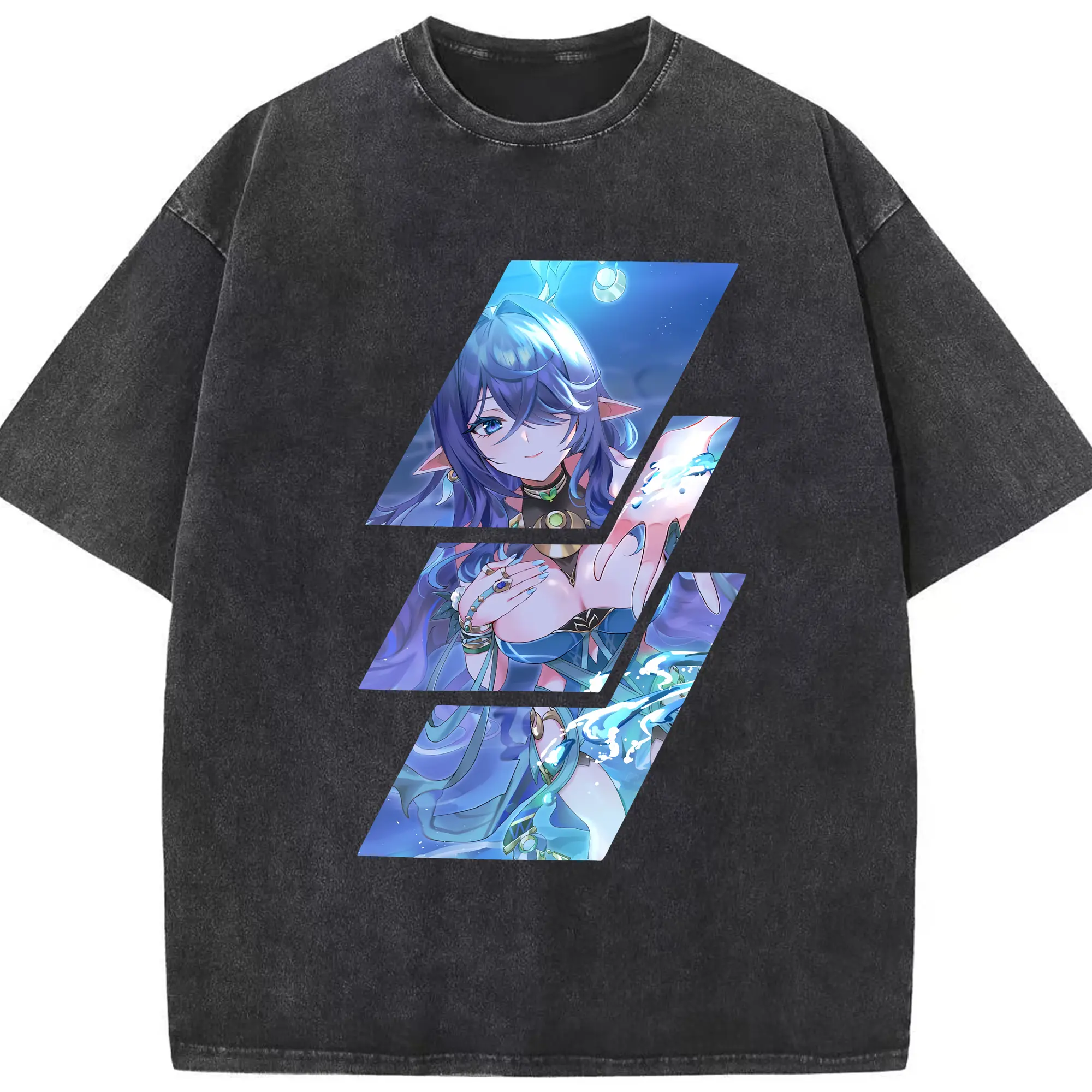 原 神 グッズ ラウマ - 綿100％ ヴィンテージ風 半袖Tシャツ ・ フロントプリント ・ 柔らか肌触り ・ 通気性 快適 ・ スポーツ カジュアル 外出用