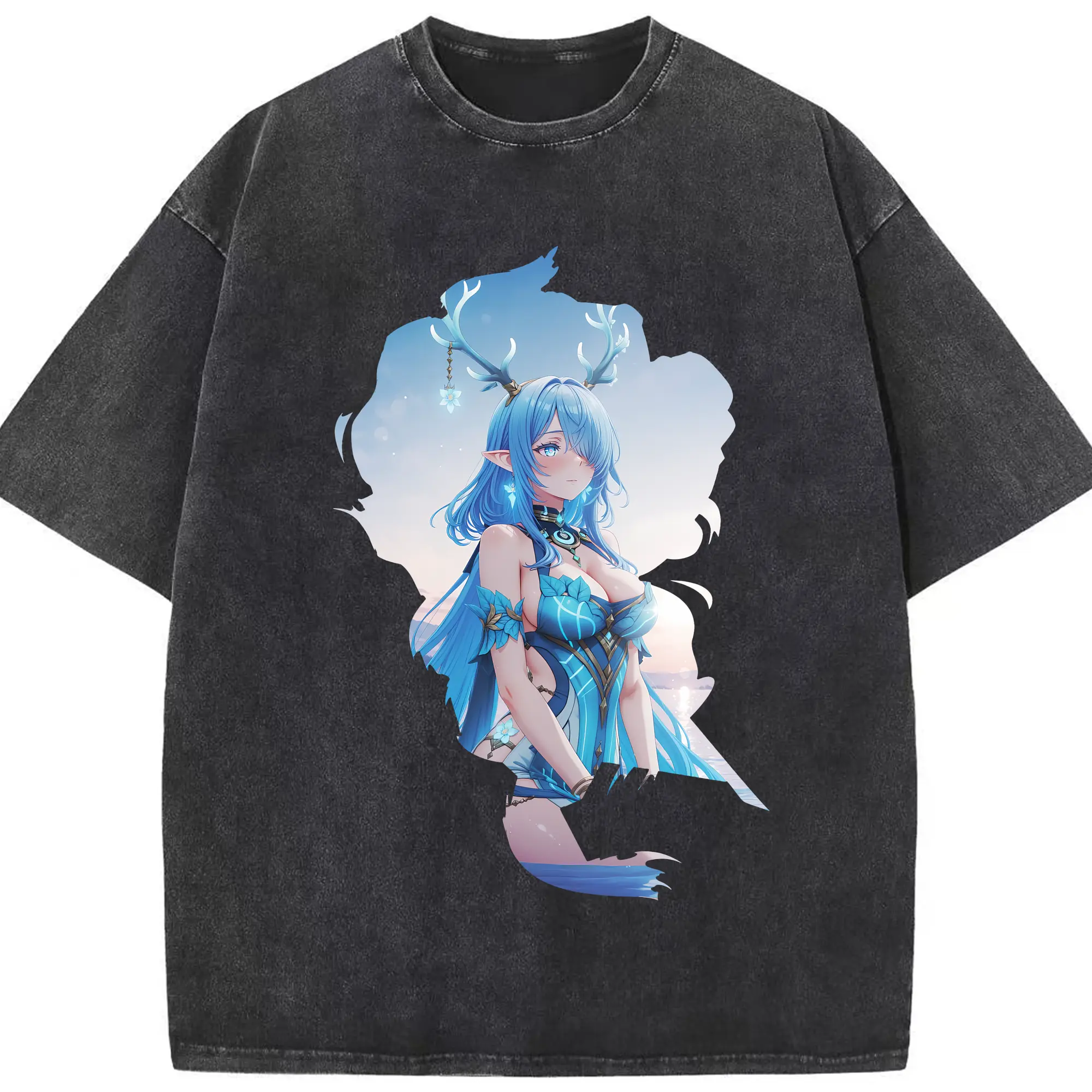 原 神 グッズ ラウマ - 綿100％ ヴィンテージ風 半袖Tシャツ ・ フロントプリント ・ 柔らか肌触り ・ 通気性 快適 ・ スポーツ カジュアル 外出用