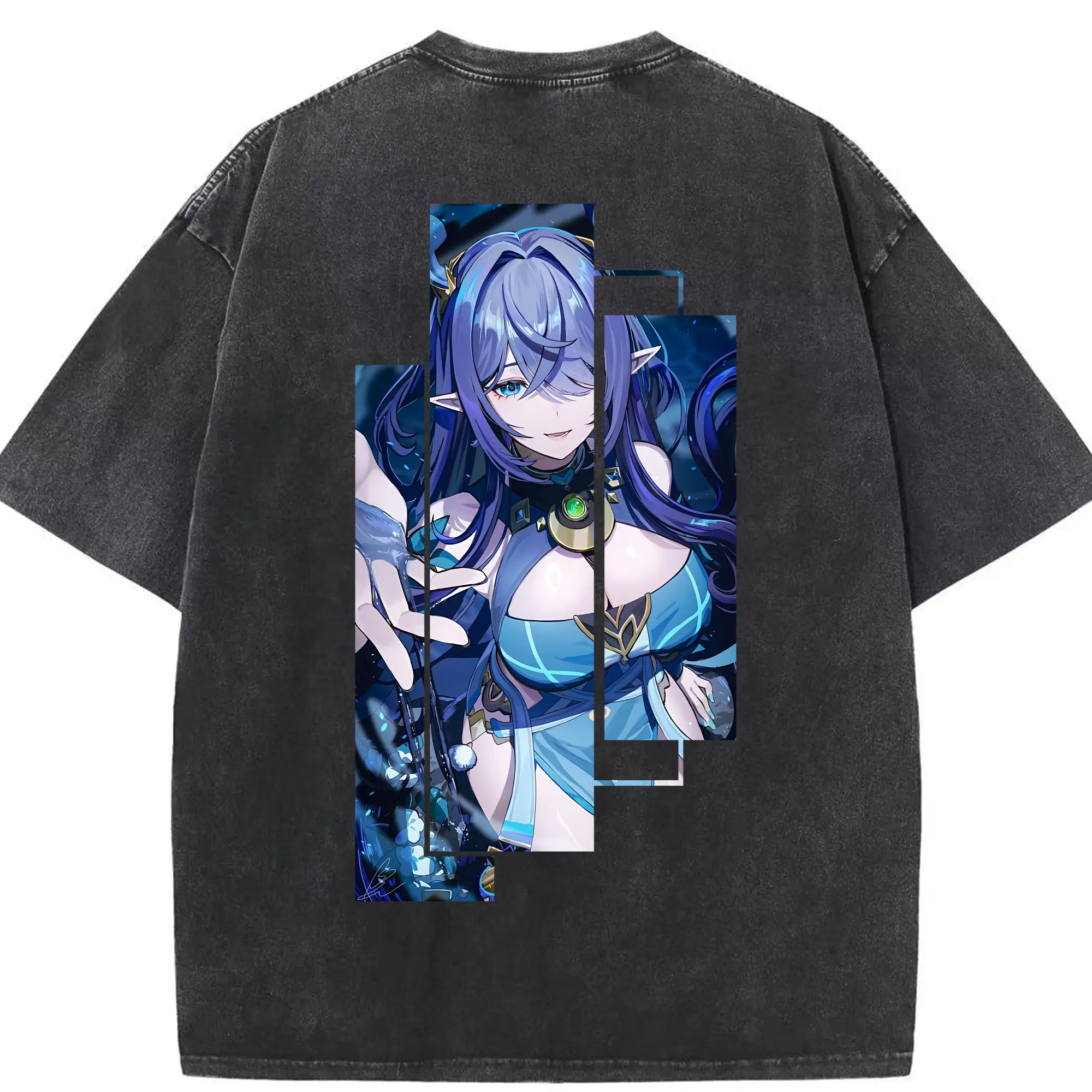 原 神 グッズ ラウマ - 綿100％ ヴィンテージ風 半袖Tシャツ ・ 背面プリント ・ 柔らか肌触り ・ 通気性 快適 ・ スポーツ カジュアル 外出用