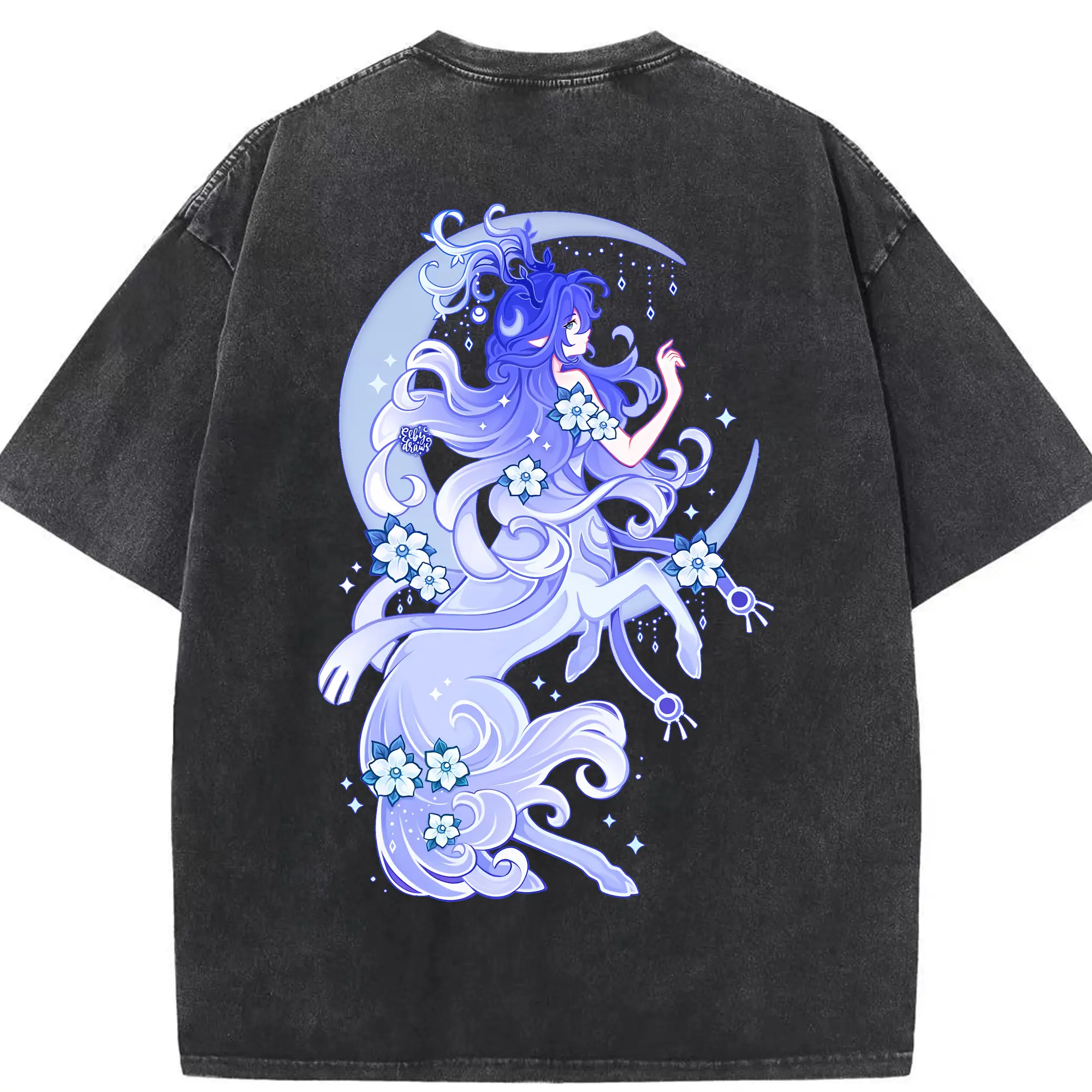 原 神 グッズ ラウマ - 綿100％ ヴィンテージ風 半袖Tシャツ ・ 背面プリント ・ 柔らか肌触り ・ 通気性 快適 ・ スポーツ カジュアル 外出用