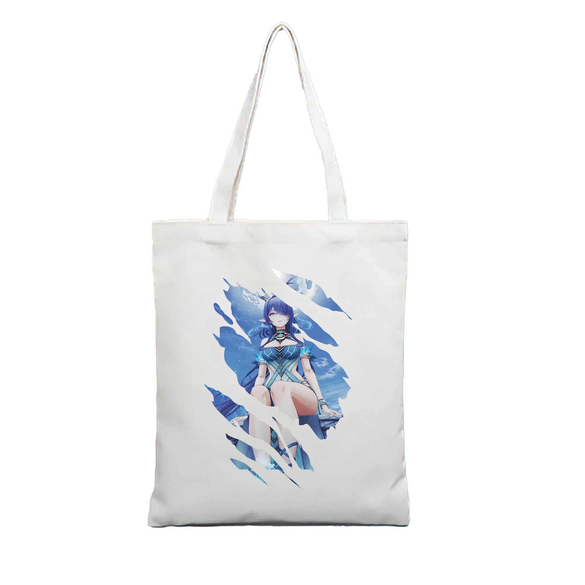 原 神 グッズ ラウマ - 縦型キャンバス手提げバッグ（トートバッグ） ・ キャンバス素材 ・ ショッピング用 ・ 軽量 丈夫 お手入れ簡単