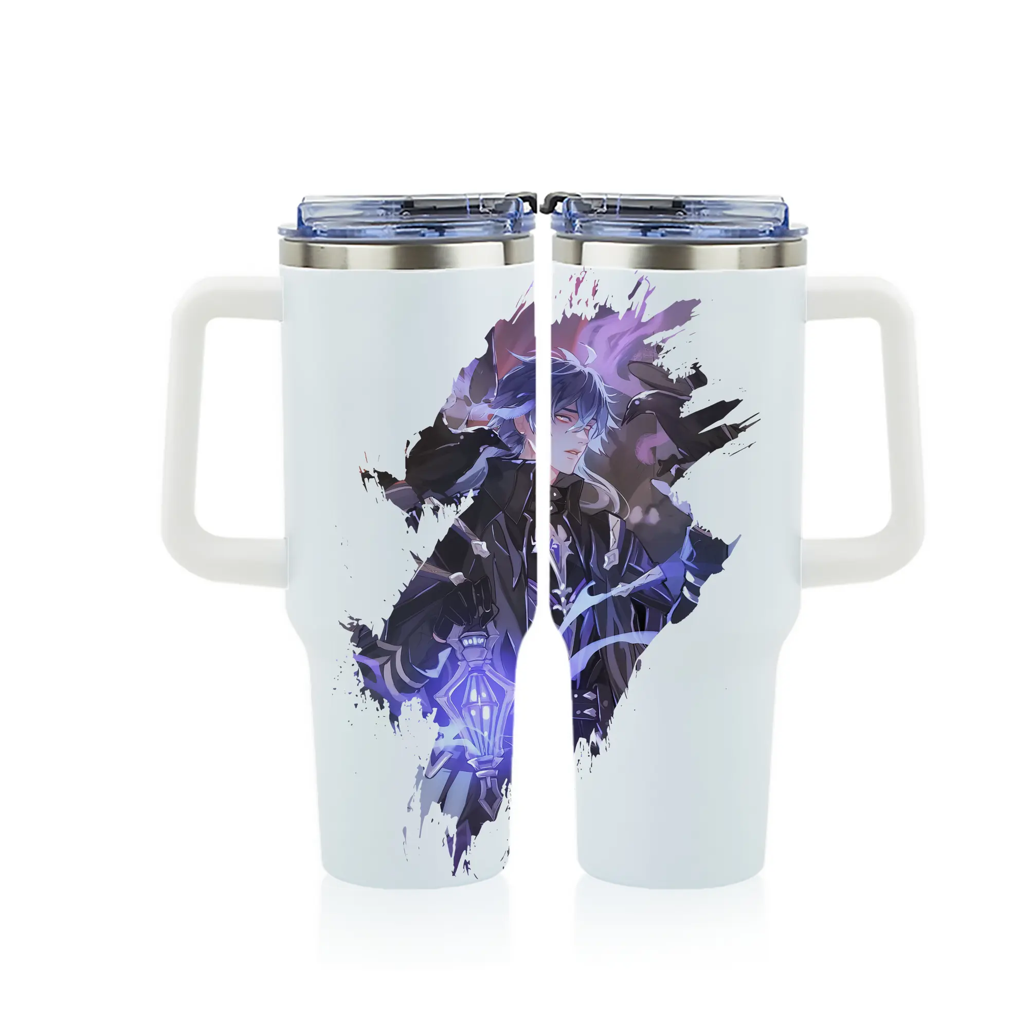 原 神 グッズ フリンズ - 1200mL フルプリント車用タンブラー ・ 304ステンレス 内側 ・ 201ステンレス 外側 ・ 保温 保冷 ・ 通勤 ドライブ アウトドア用