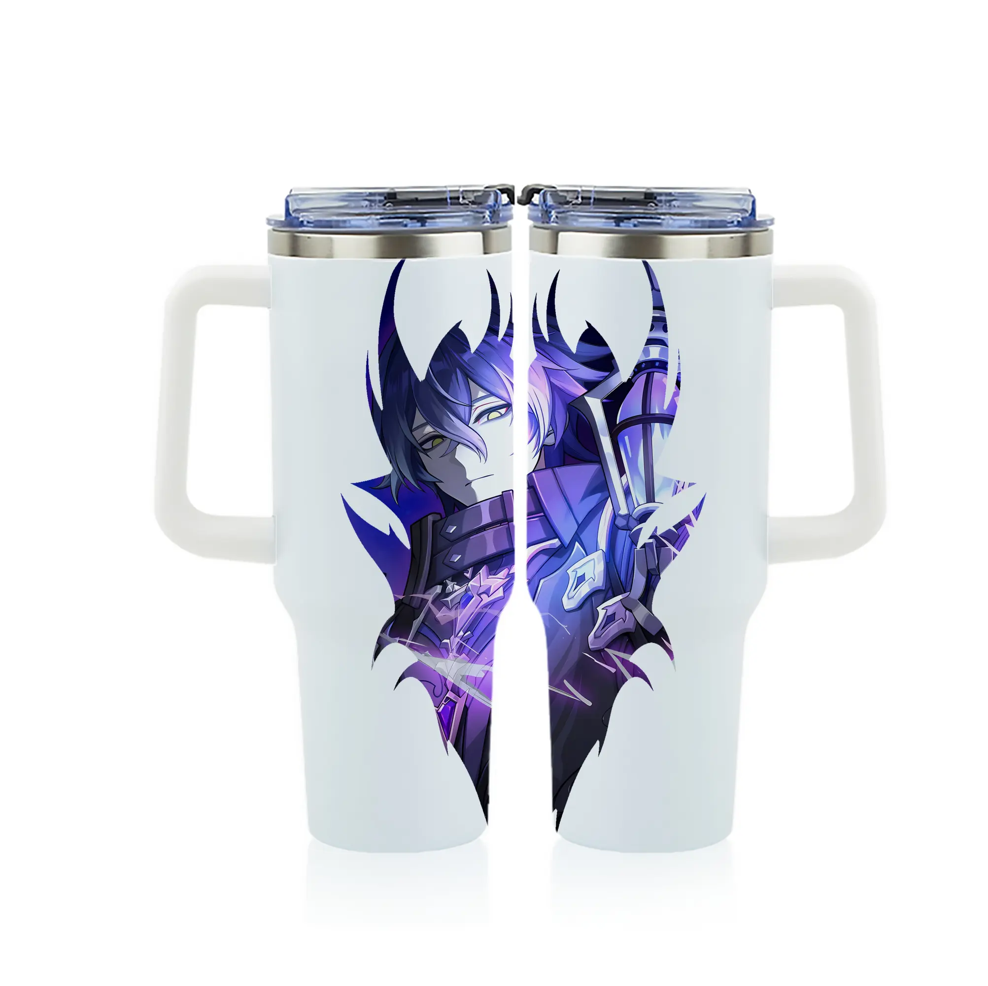 原 神 グッズ フリンズ - 1200mL フルプリント車用タンブラー ・ 304ステンレス 内側 ・ 201ステンレス 外側 ・ 保温 保冷 ・ 通勤 ドライブ アウトドア用