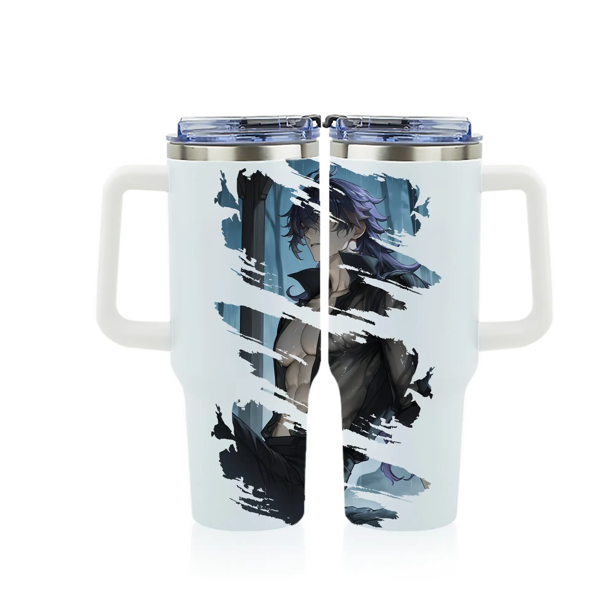 原 神 グッズ フリンズ - 1200mL フルプリント車用タンブラー ・ 304ステンレス 内側 ・ 201ステンレス 外側 ・ 保温 保冷 ・ 通勤 ドライブ アウトドア用