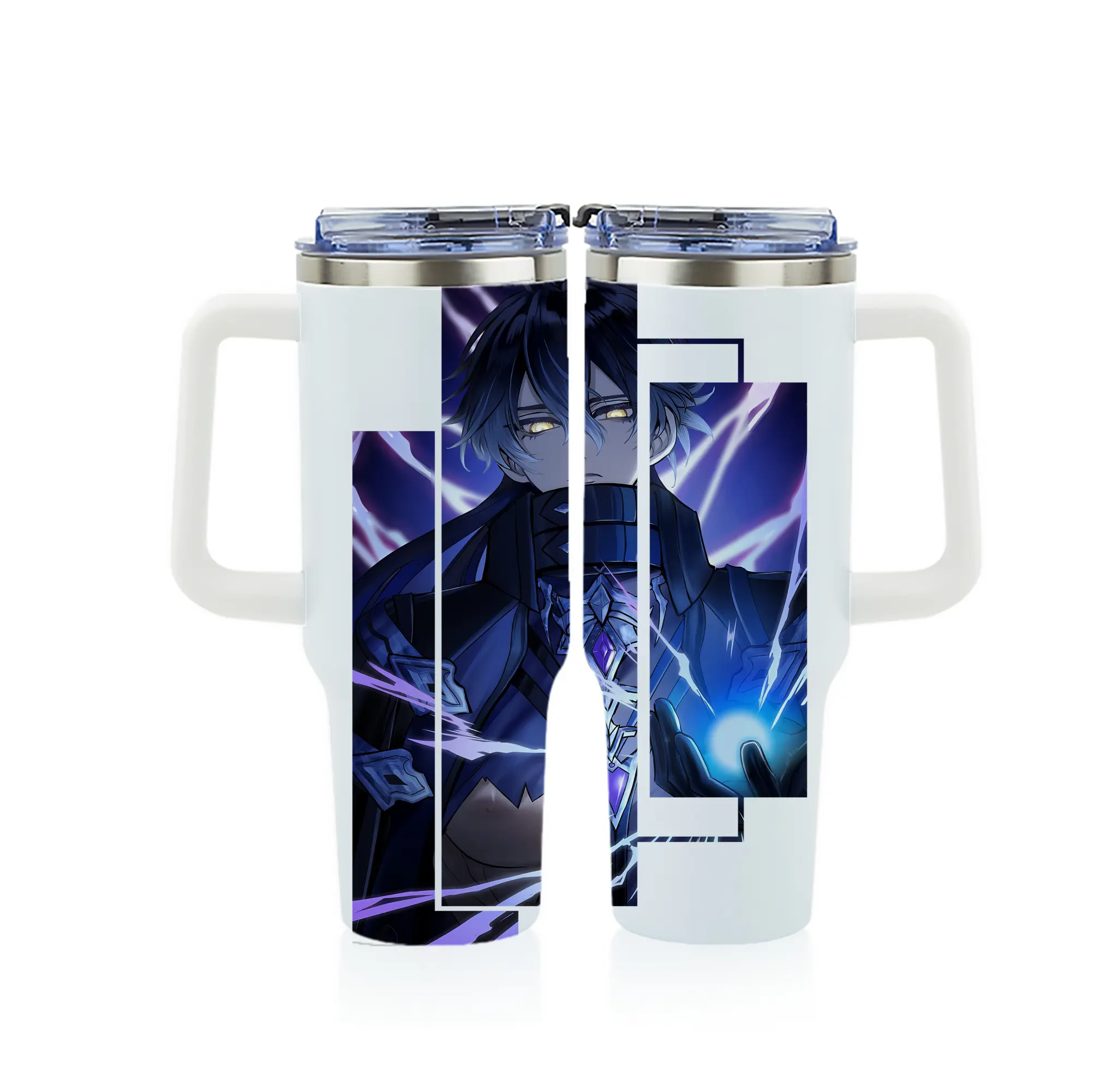 原 神 グッズ フリンズ - 1200mL フルプリント車用タンブラー ・ 304ステンレス 内側 ・ 201ステンレス 外側 ・ 保温 保冷 ・ 通勤 ドライブ アウトドア用