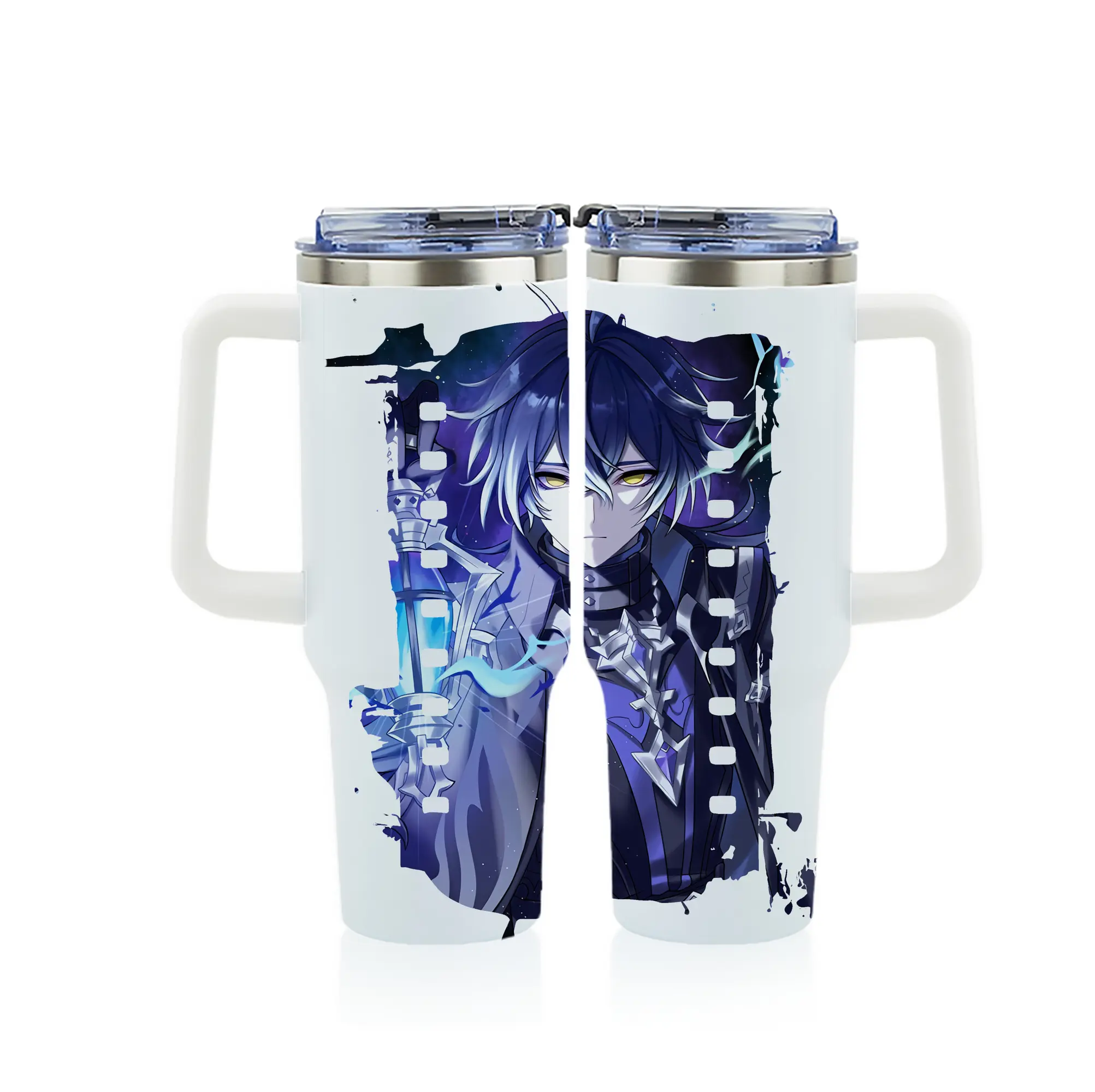 原 神 グッズ フリンズ - 1200mL フルプリント車用タンブラー ・ 304ステンレス 内側 ・ 201ステンレス 外側 ・ 保温 保冷 ・ 通勤 ドライブ アウトドア用