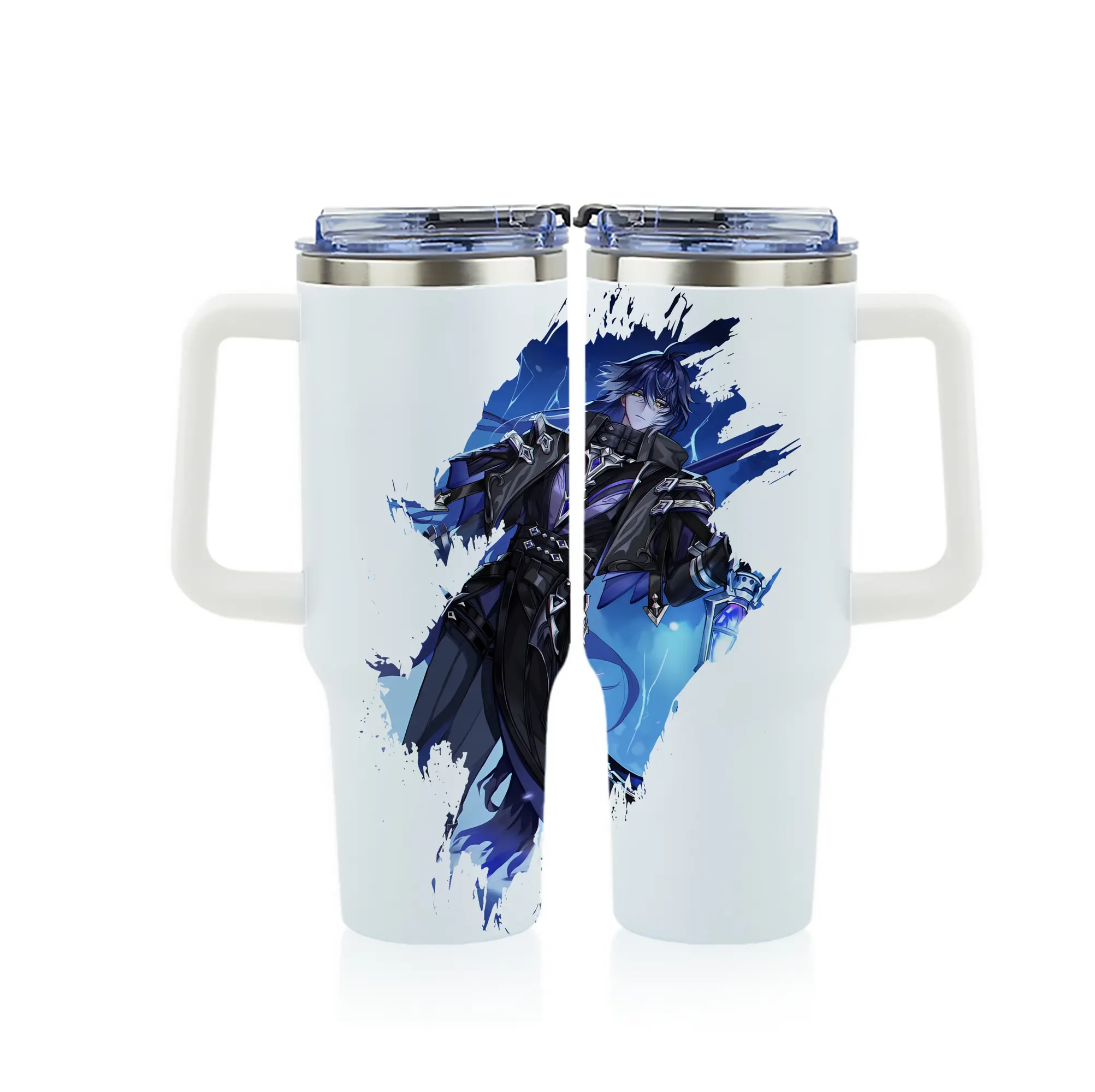 原 神 グッズ フリンズ - 1200mL フルプリント車用タンブラー ・ 304ステンレス 内側 ・ 201ステンレス 外側 ・ 保温 保冷 ・ 通勤 ドライブ アウトドア用