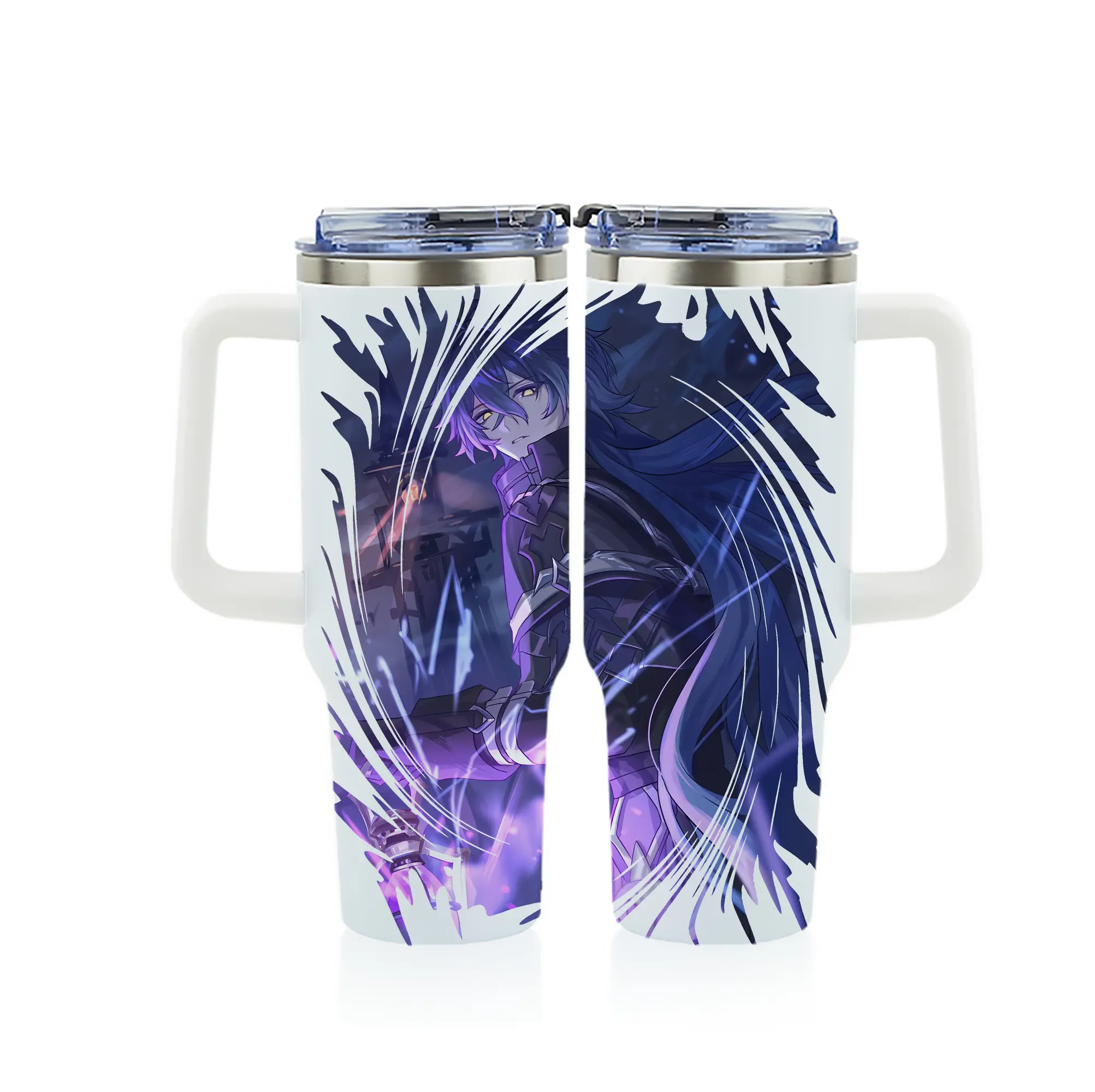 原 神 グッズ フリンズ - 1200mL フルプリント車用タンブラー ・ 304ステンレス 内側 ・ 201ステンレス 外側 ・ 保温 保冷 ・ 通勤 ドライブ アウトドア用