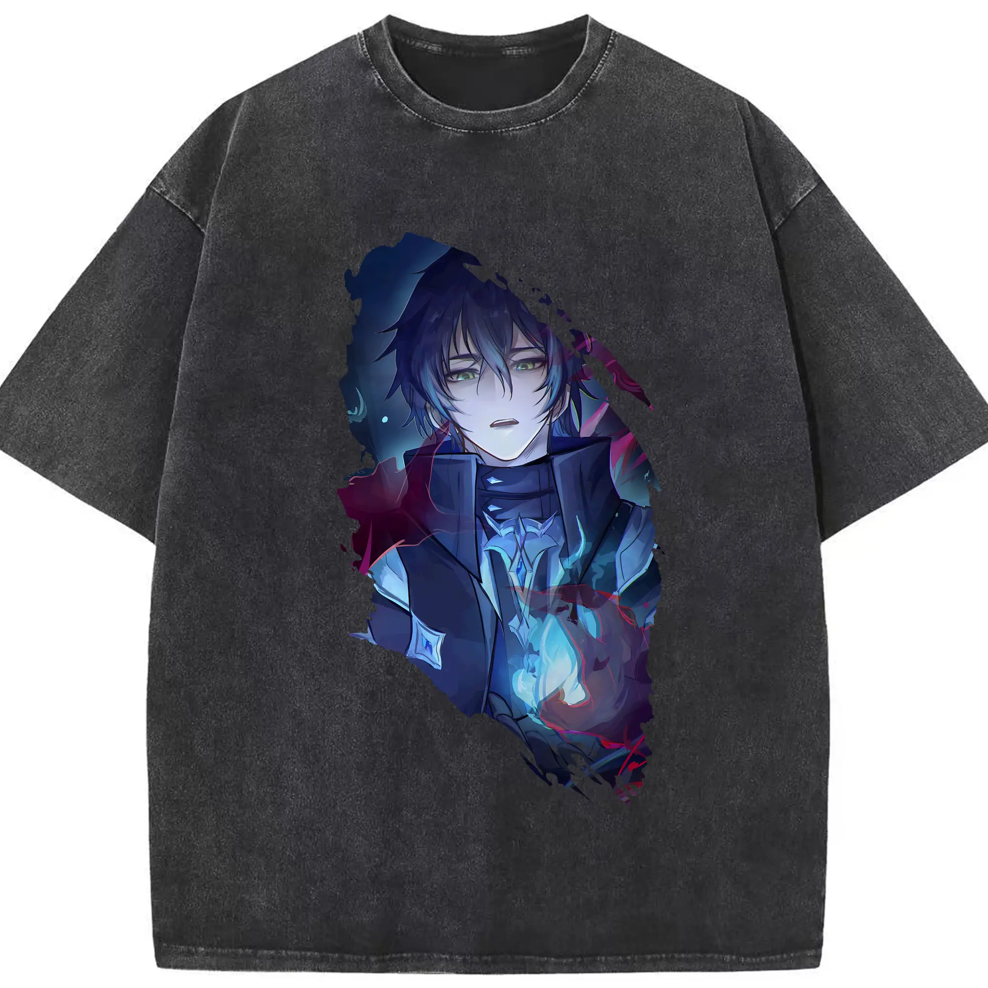 原 神 グッズ フリンズ - 綿100％ ヴィンテージ風 半袖Tシャツ ・ フロントプリント ・ 柔らか肌触り ・ 通気性 快適 ・ スポーツ カジュアル 外出用