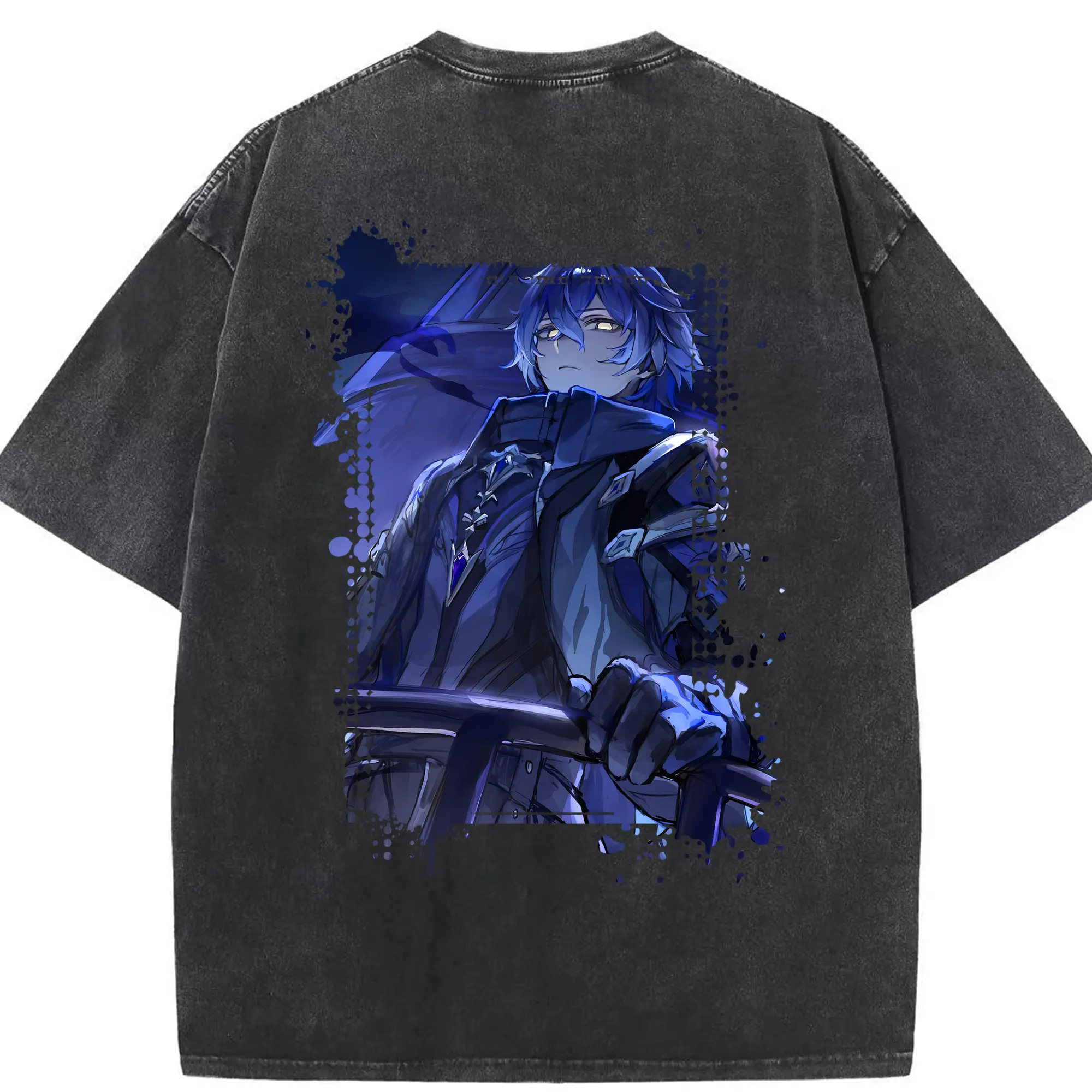 原 神 グッズ フリンズ - 綿100％ ヴィンテージ風 半袖Tシャツ ・ 背面プリント ・ 柔らか肌触り ・ 通気性 快適 ・ スポーツ カジュアル 外出用