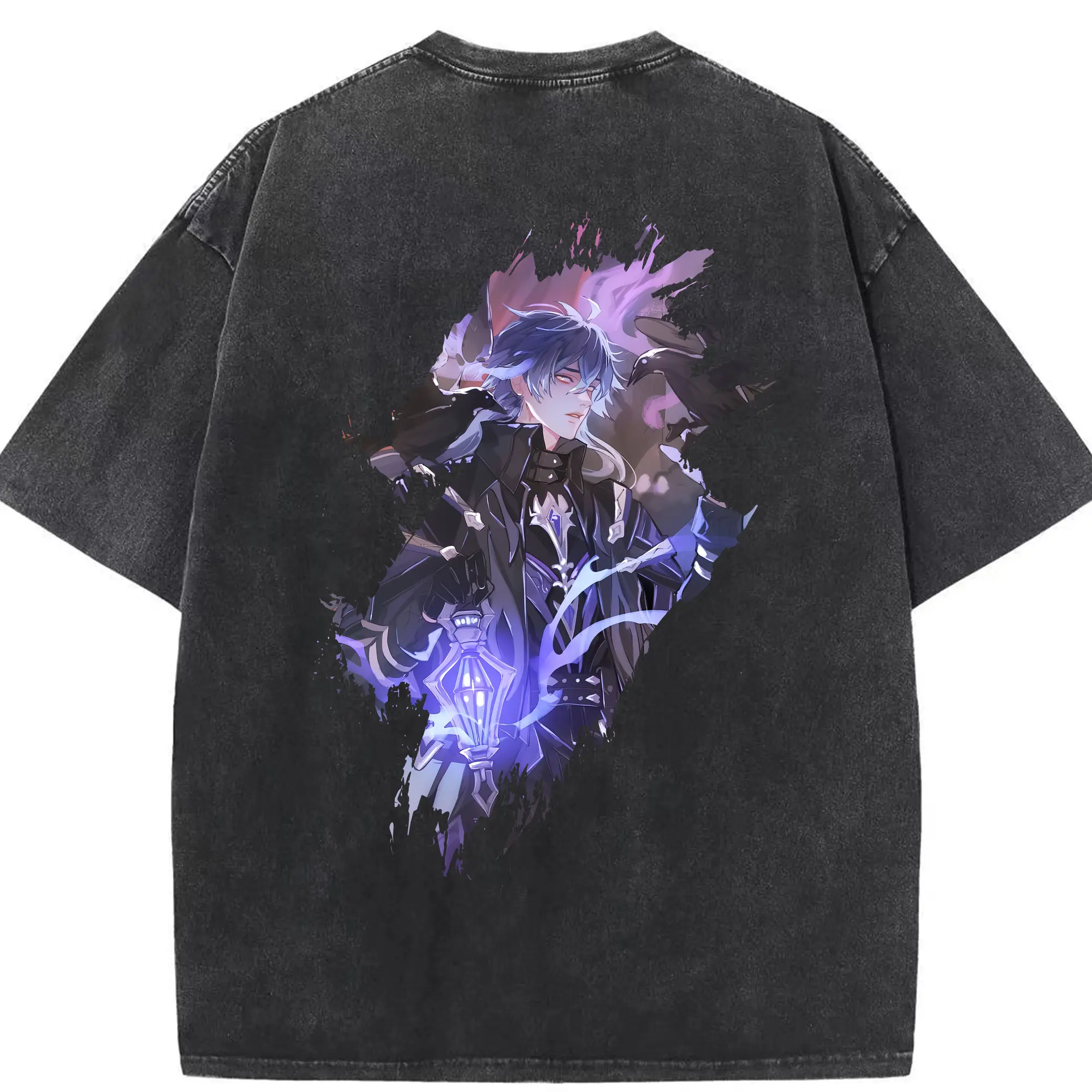 原 神 グッズ フリンズ - 綿100％ ヴィンテージ風 半袖Tシャツ ・ 背面プリント ・ 柔らか肌触り ・ 通気性 快適 ・ スポーツ カジュアル 外出用