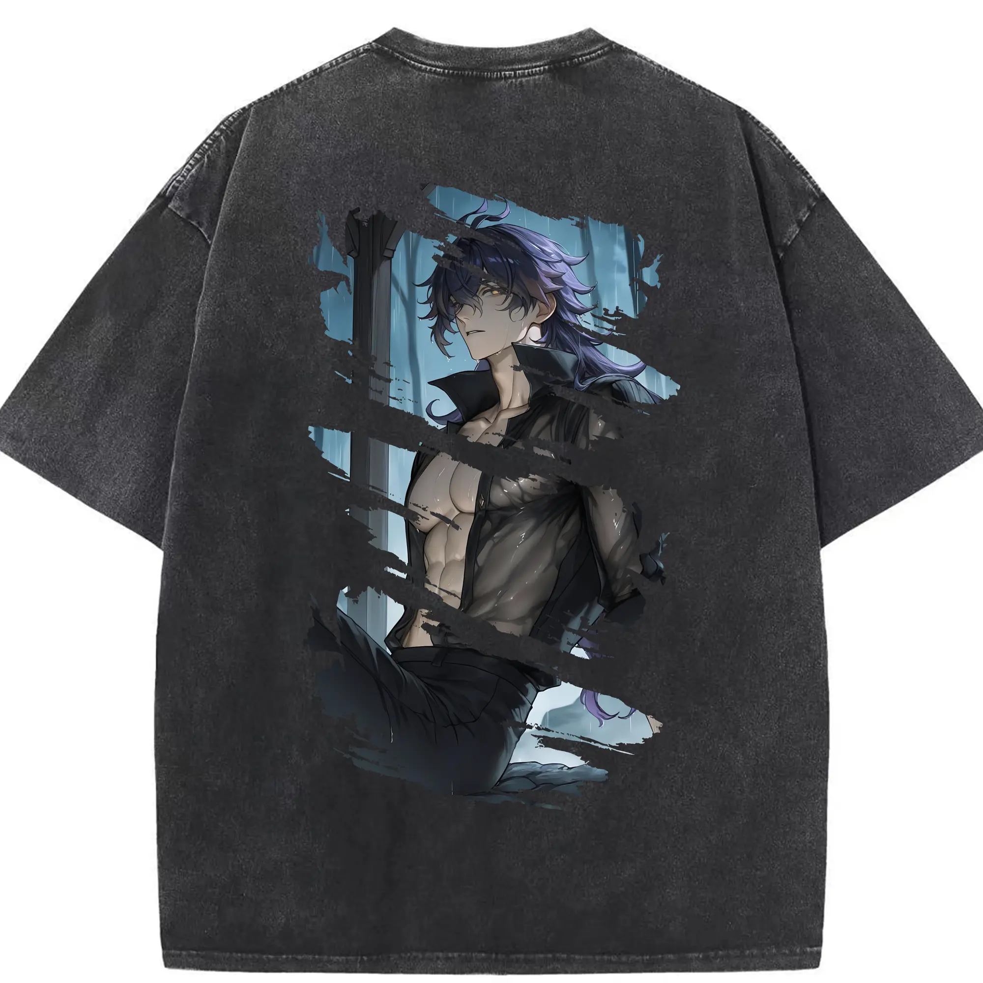 原 神 グッズ フリンズ - 綿100％ ヴィンテージ風 半袖Tシャツ ・ 背面プリント ・ 柔らか肌触り ・ 通気性 快適 ・ スポーツ カジュアル 外出用