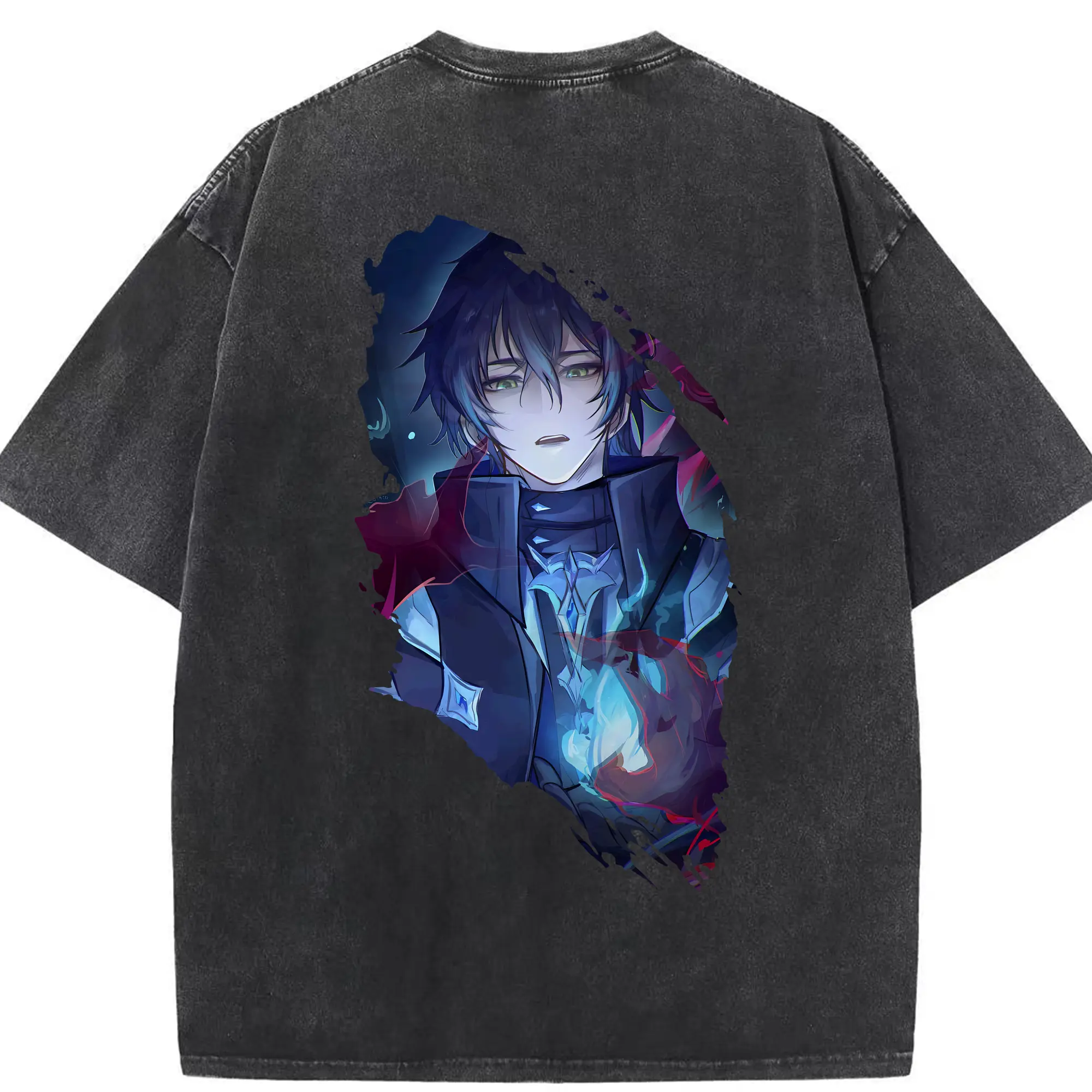 原 神 グッズ フリンズ - 綿100％ ヴィンテージ風 半袖Tシャツ ・ 背面プリント ・ 柔らか肌触り ・ 通気性 快適 ・ スポーツ カジュアル 外出用