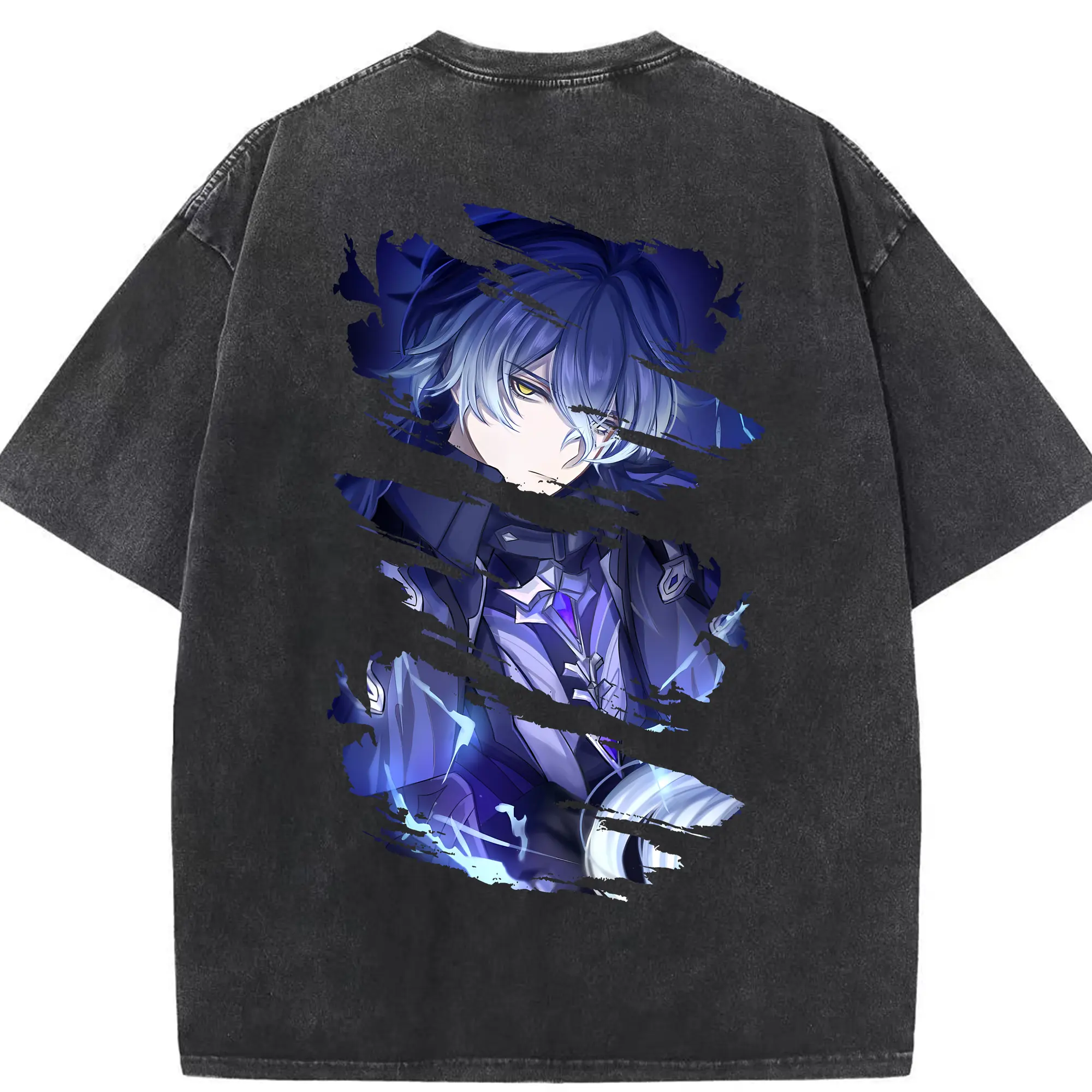 原 神 グッズ フリンズ - 綿100％ ヴィンテージ風 半袖Tシャツ ・ 背面プリント ・ 柔らか肌触り ・ 通気性 快適 ・ スポーツ カジュアル 外出用