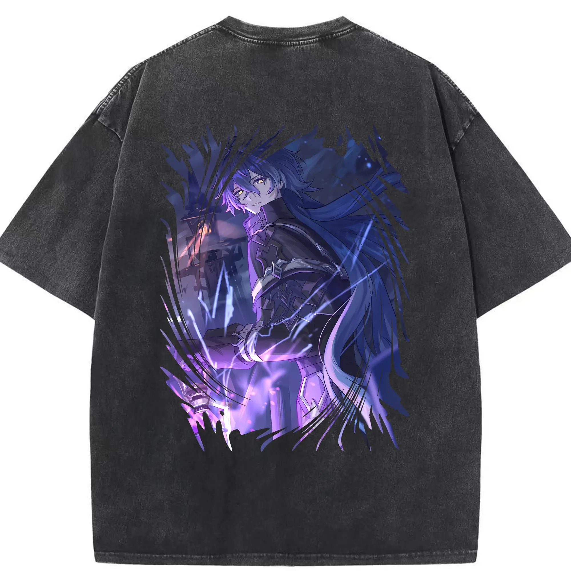 原 神 グッズ フリンズ - 綿100％ ヴィンテージ風 半袖Tシャツ ・ 背面プリント ・ 柔らか肌触り ・ 通気性 快適 ・ スポーツ カジュアル 外出用