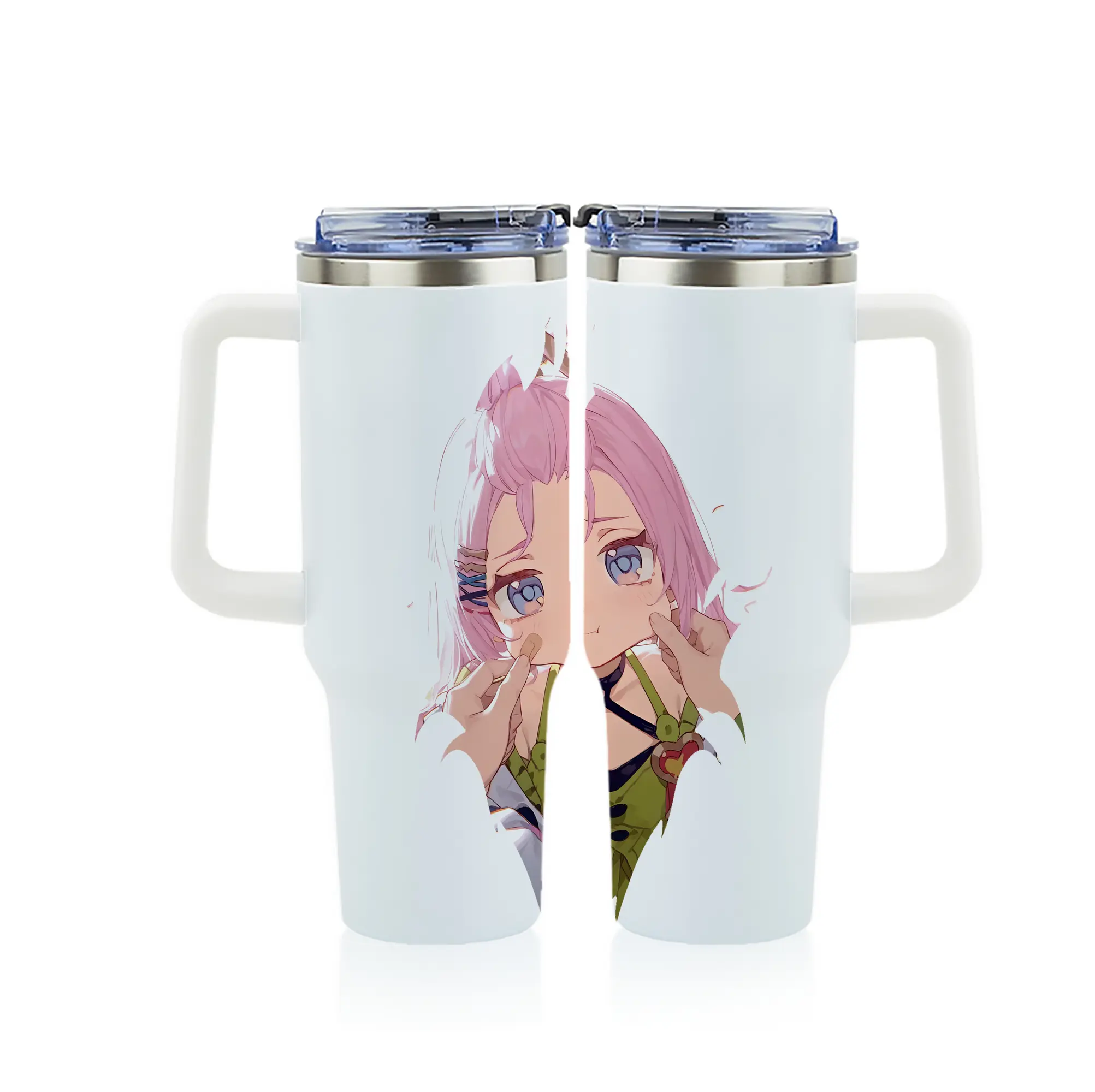 原 神 グッズ アイノ - 1200mL フルプリント車用タンブラー ・ 304ステンレス 内側 ・ 201ステンレス 外側 ・ 保温 保冷 ・ 通勤 ドライブ アウトドア用