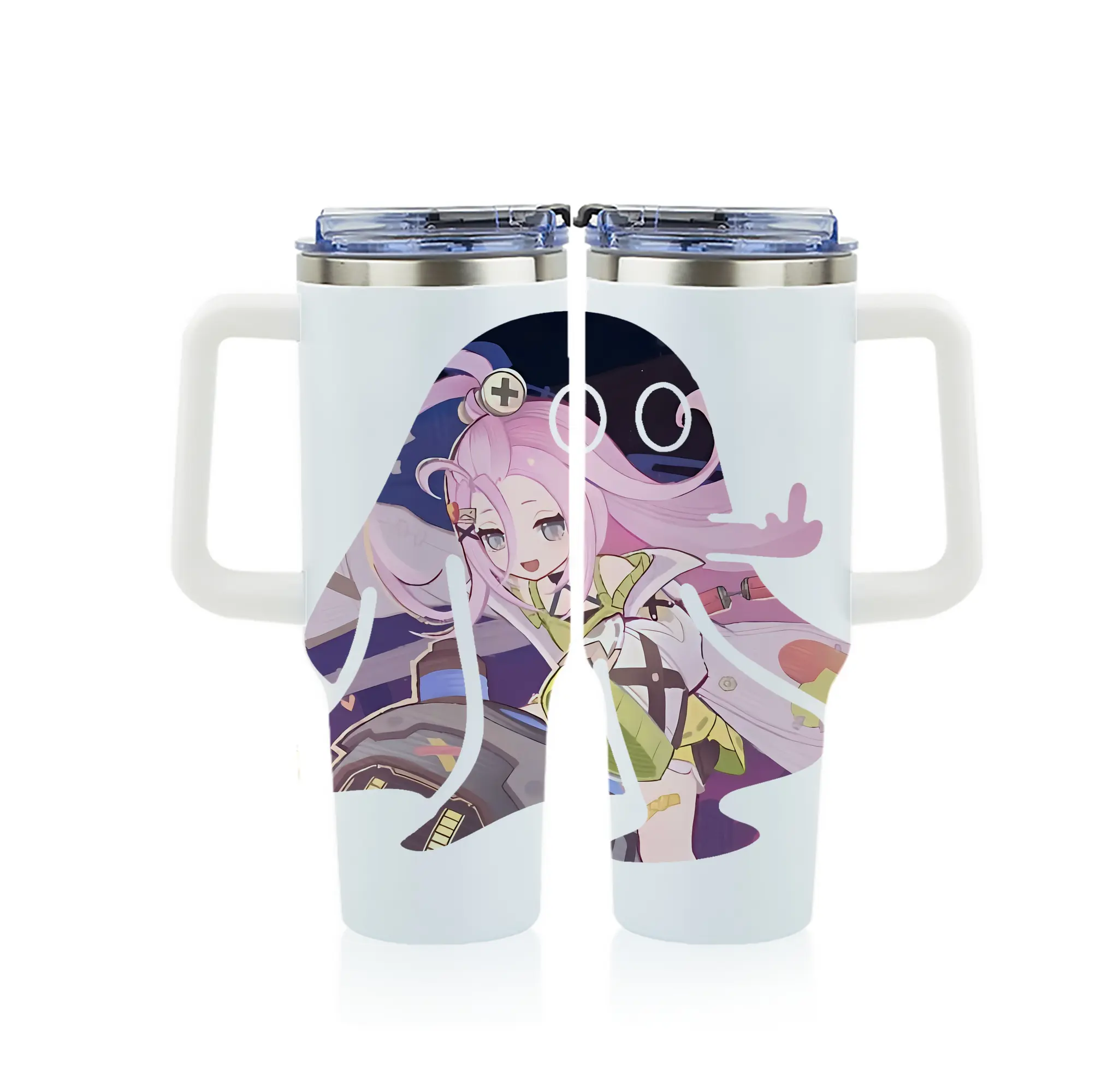 原 神 グッズ アイノ - 1200mL フルプリント車用タンブラー ・ 304ステンレス 内側 ・ 201ステンレス 外側 ・ 保温 保冷 ・ 通勤 ドライブ アウトドア用