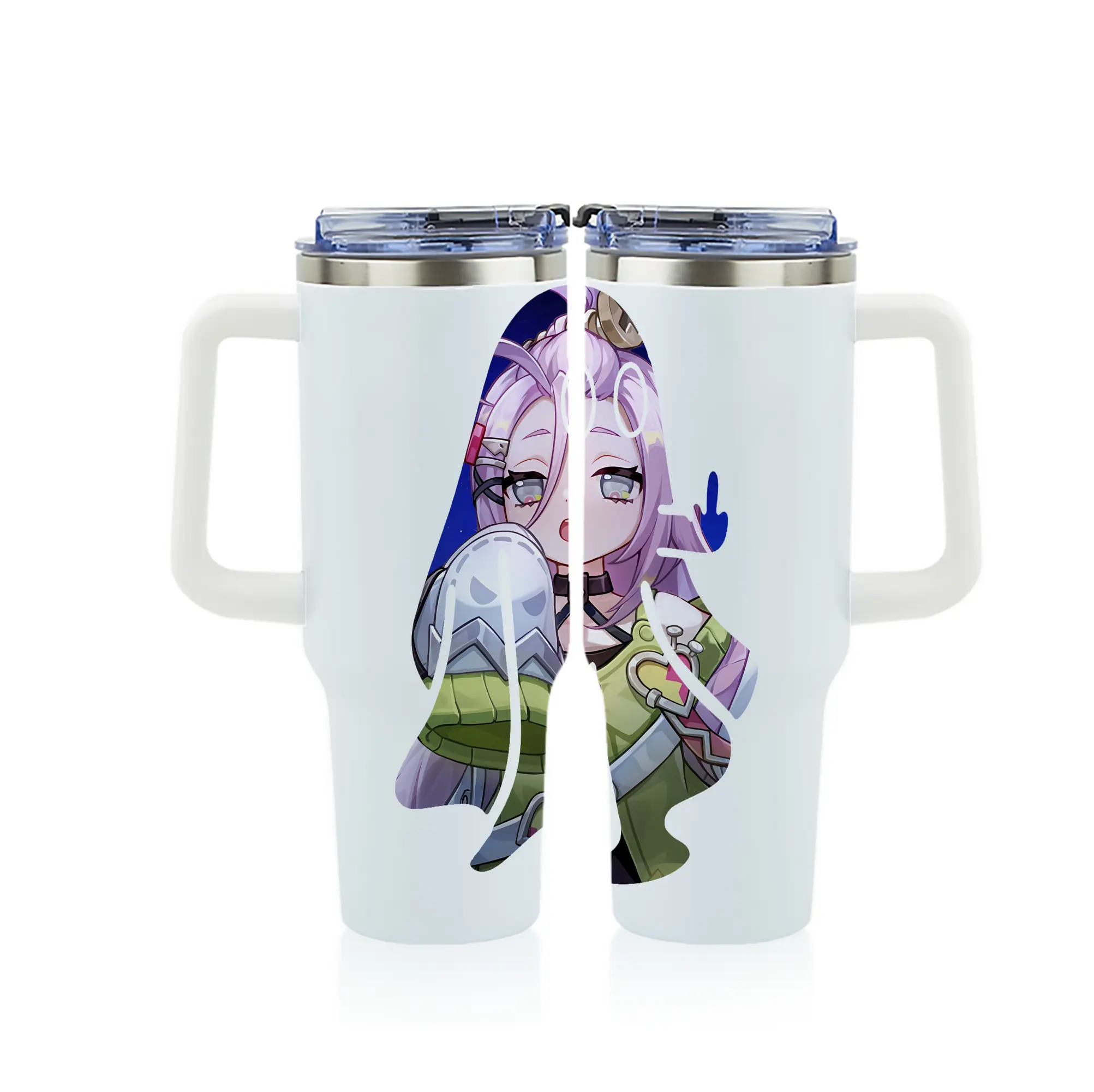 原 神 グッズ アイノ - 1200mL フルプリント車用タンブラー ・ 304ステンレス 内側 ・ 201ステンレス 外側 ・ 保温 保冷 ・ 通勤 ドライブ アウトドア用