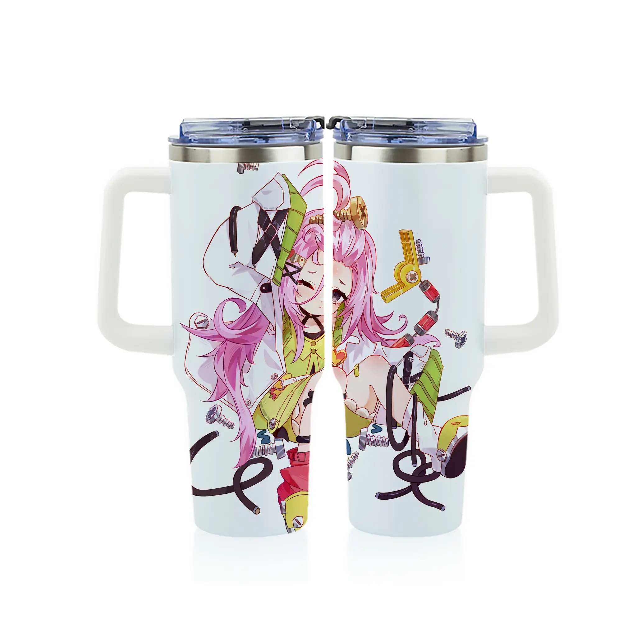 原 神 グッズ アイノ - 1200mL フルプリント車用タンブラー ・ 304ステンレス 内側 ・ 201ステンレス 外側 ・ 保温 保冷 ・ 通勤 ドライブ アウトドア用