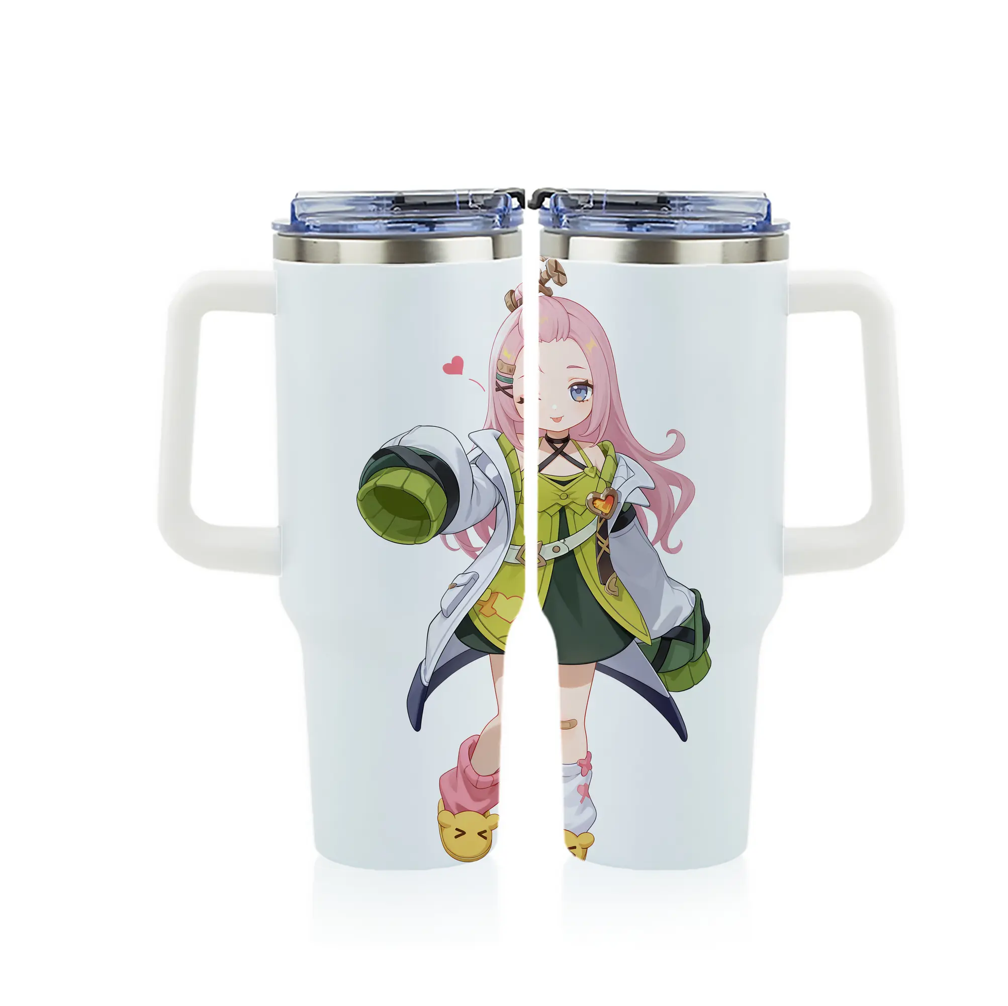 原 神 グッズ アイノ - 1200mL フルプリント車用タンブラー ・ 304ステンレス 内側 ・ 201ステンレス 外側 ・ 保温 保冷 ・ 通勤 ドライブ アウトドア用