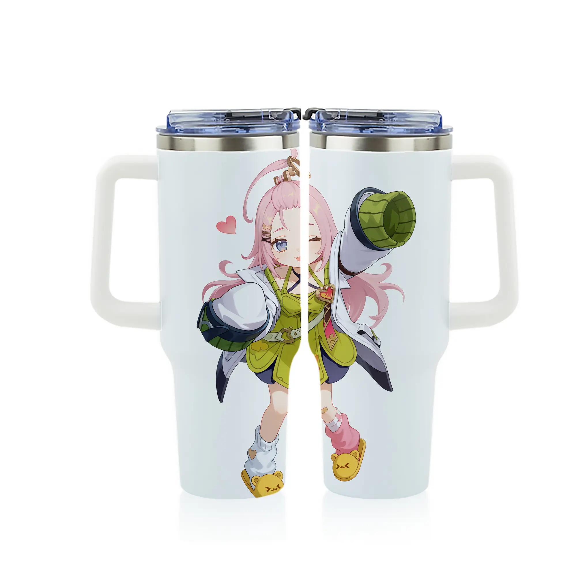 原 神 グッズ アイノ - 1200mL フルプリント車用タンブラー ・ 304ステンレス 内側 ・ 201ステンレス 外側 ・ 保温 保冷 ・ 通勤 ドライブ アウトドア用