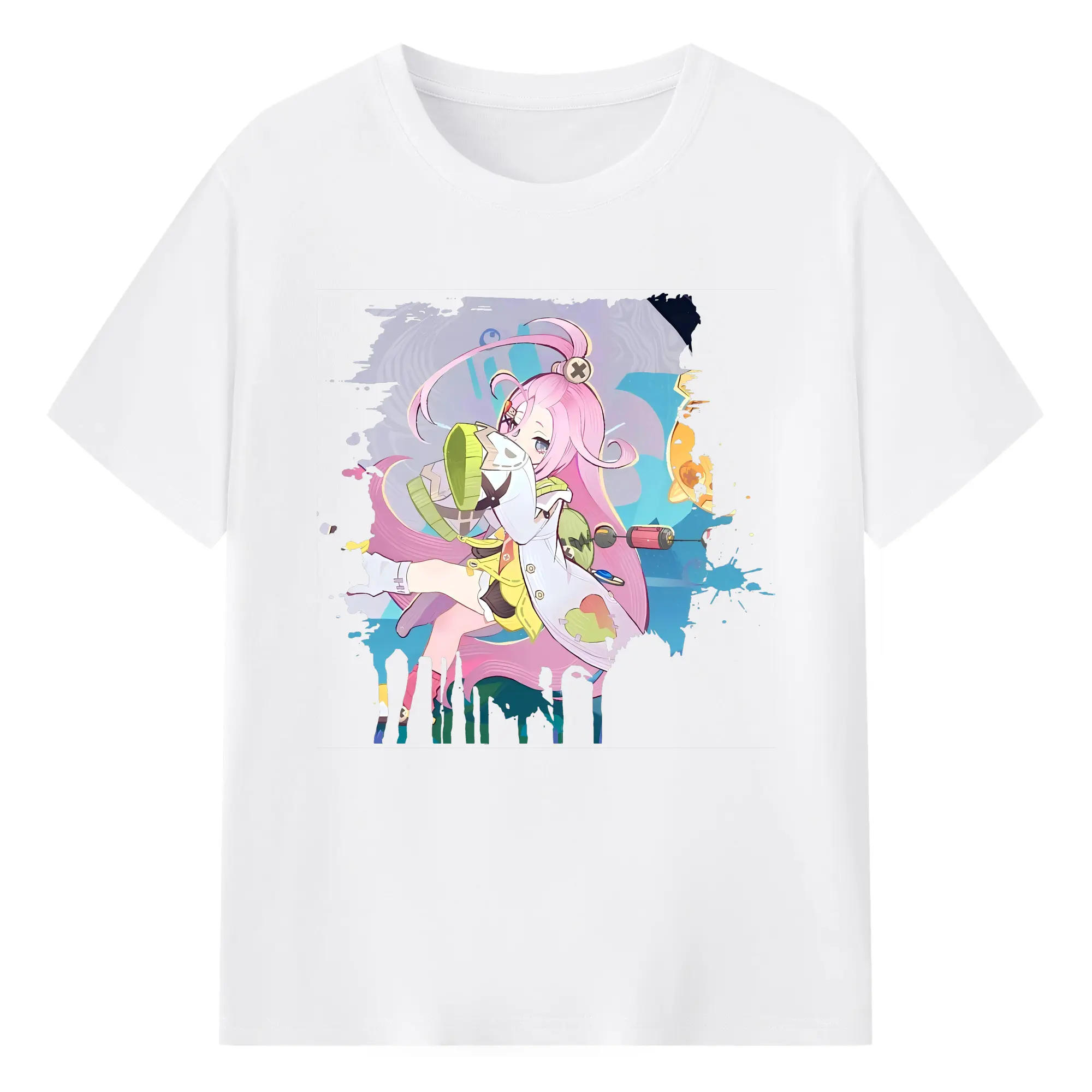 原 神 グッズ アイノ - 綿100％ 半袖Tシャツ ・ フロントプリント ・ 快適 通気性 ・ 日常使い 散歩 スポーツ用