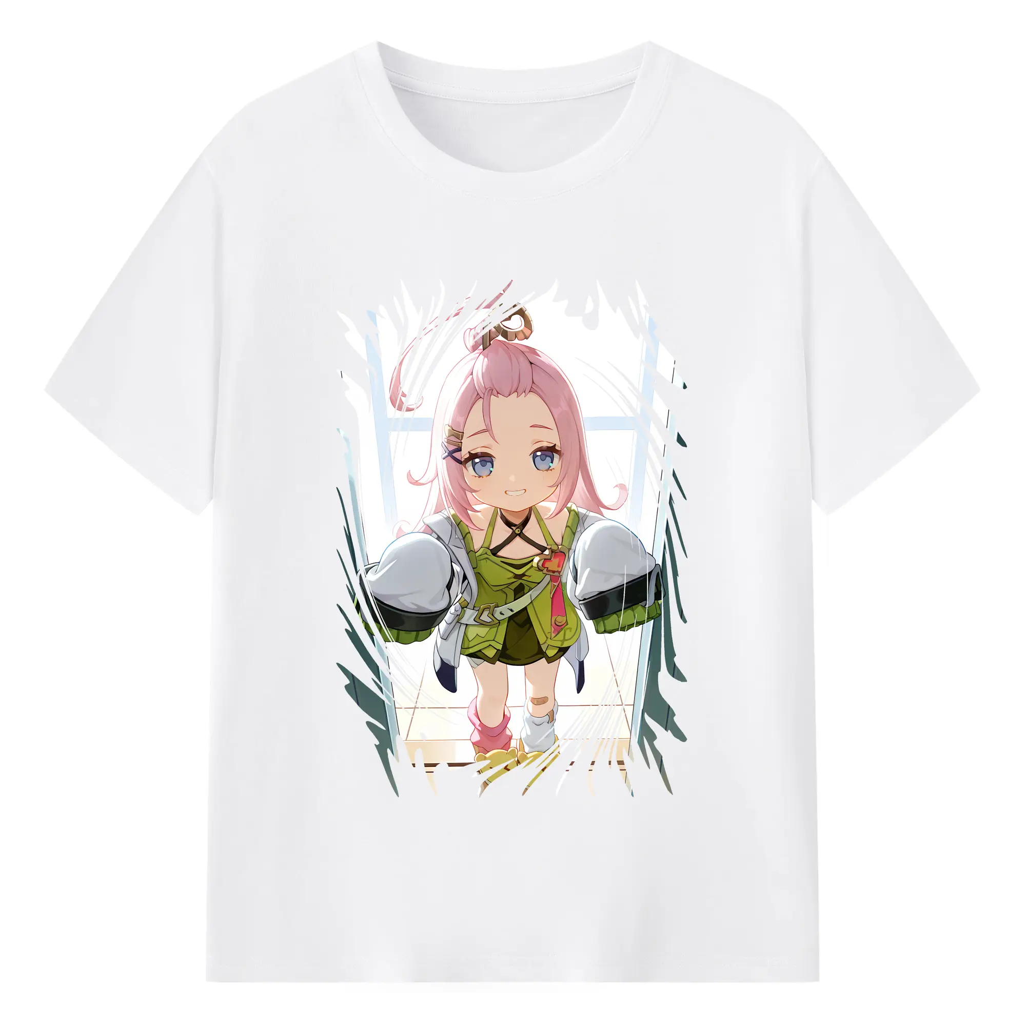 原 神 グッズ アイノ - 綿100％ 半袖Tシャツ ・ フロントプリント ・ 快適 通気性 ・ 日常使い 散歩 スポーツ用