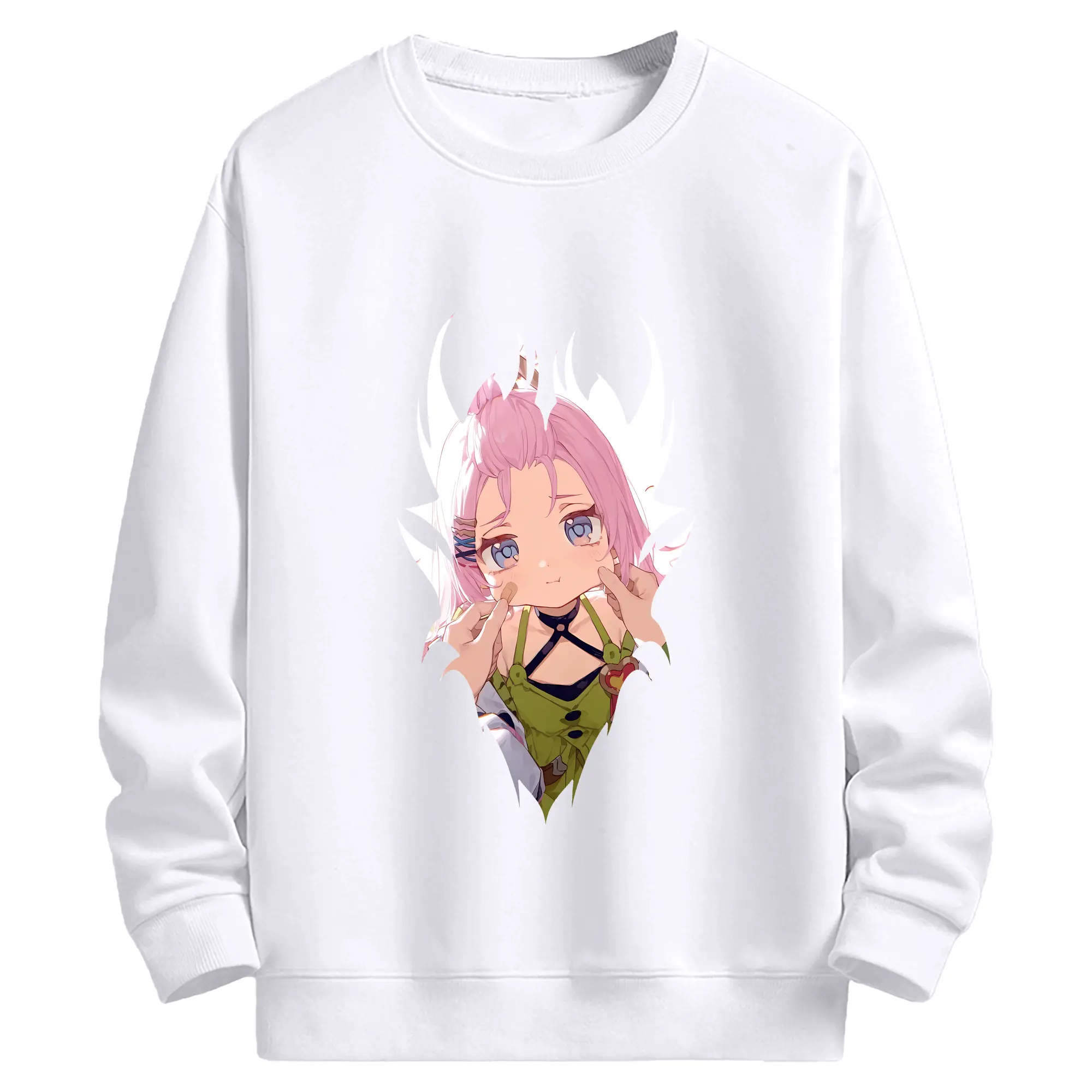 原 神 グッズ アイノ - 高品質 クルーネック スウェット ・ コットン59％ ポリエステル41％ ・ ユニセックス 長袖 トレーナー ・ カジュアル デイリー スポーツ 散歩用