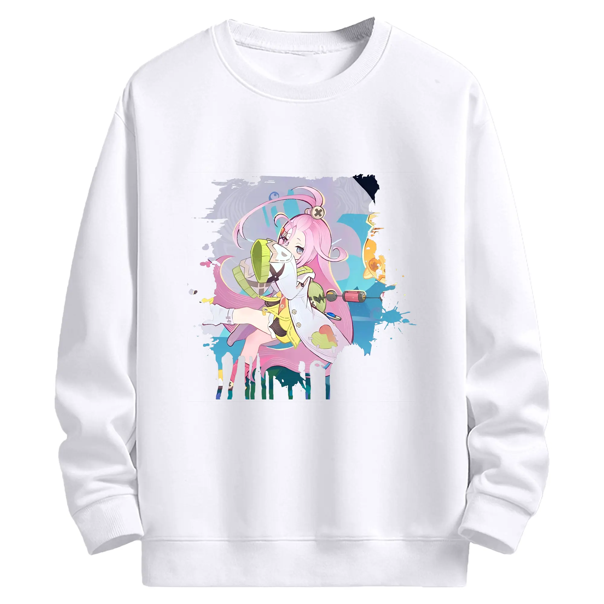 原 神 グッズ アイノ - 高品質 クルーネック スウェット ・ コットン59％ ポリエステル41％ ・ ユニセックス 長袖 トレーナー ・ カジュアル デイリー スポーツ 散歩用