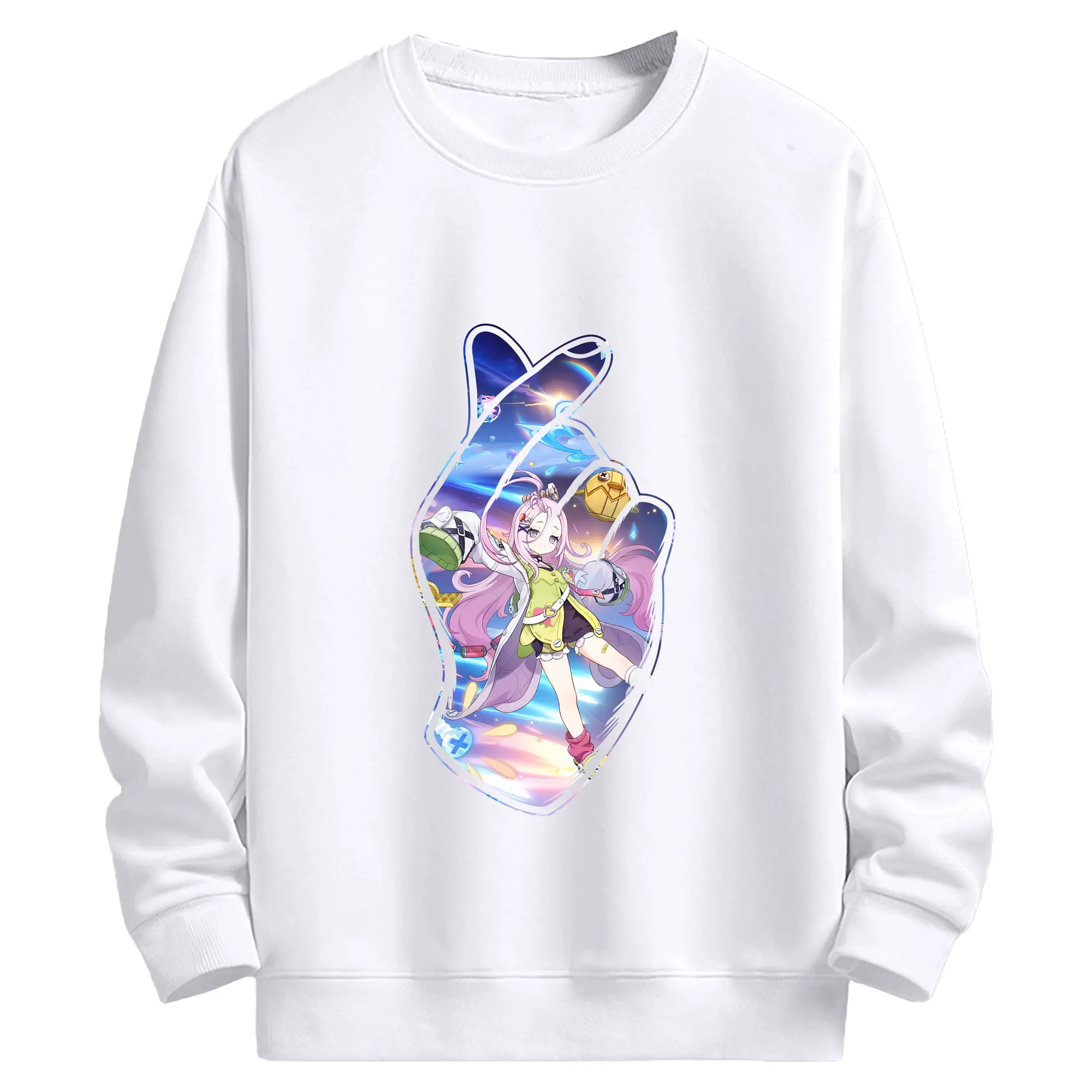 原 神 グッズ アイノ - 高品質 クルーネック スウェット ・ コットン59％ ポリエステル41％ ・ ユニセックス 長袖 トレーナー ・ カジュアル デイリー スポーツ 散歩用