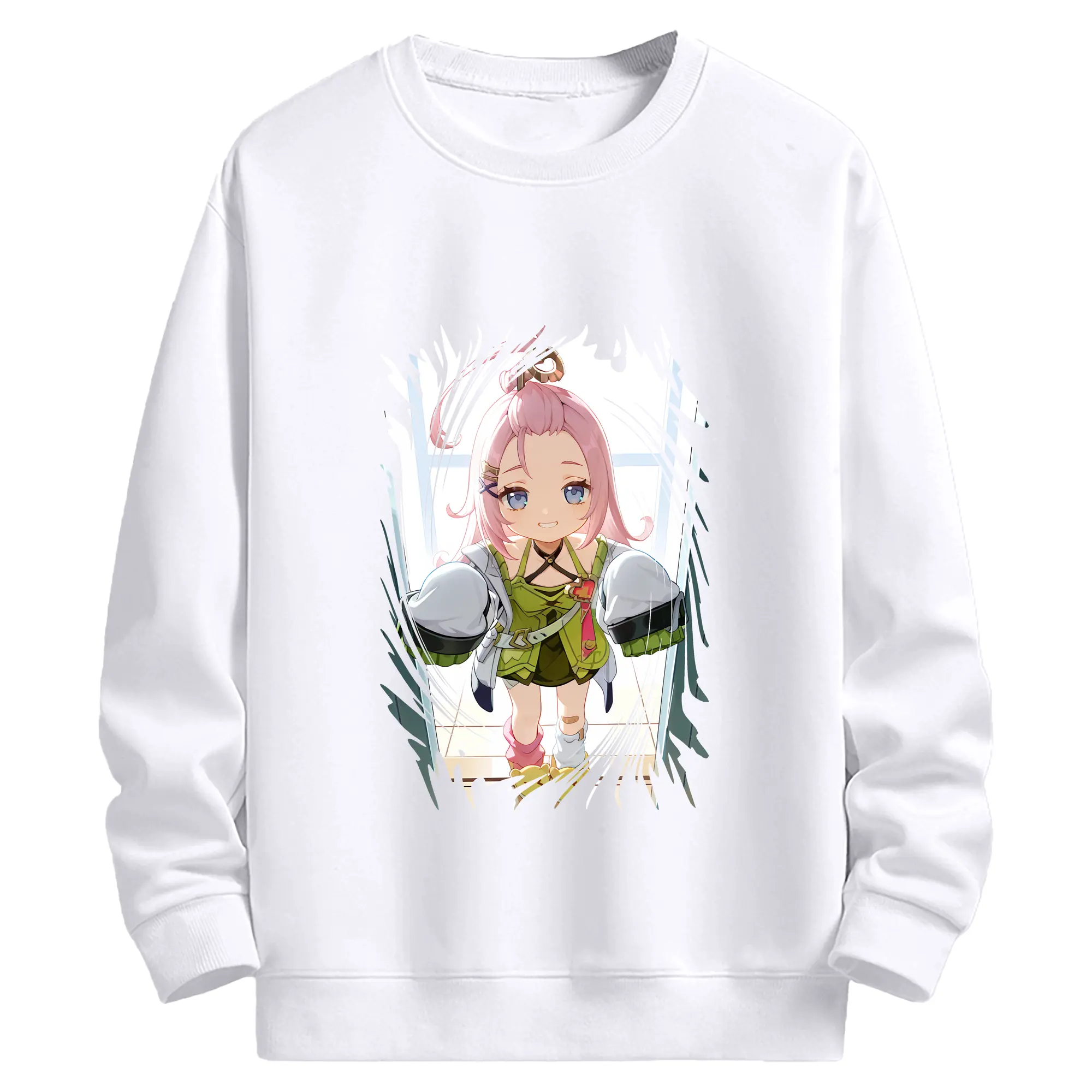 原 神 グッズ アイノ - 高品質 クルーネック スウェット ・ コットン59％ ポリエステル41％ ・ ユニセックス 長袖 トレーナー ・ カジュアル デイリー スポーツ 散歩用