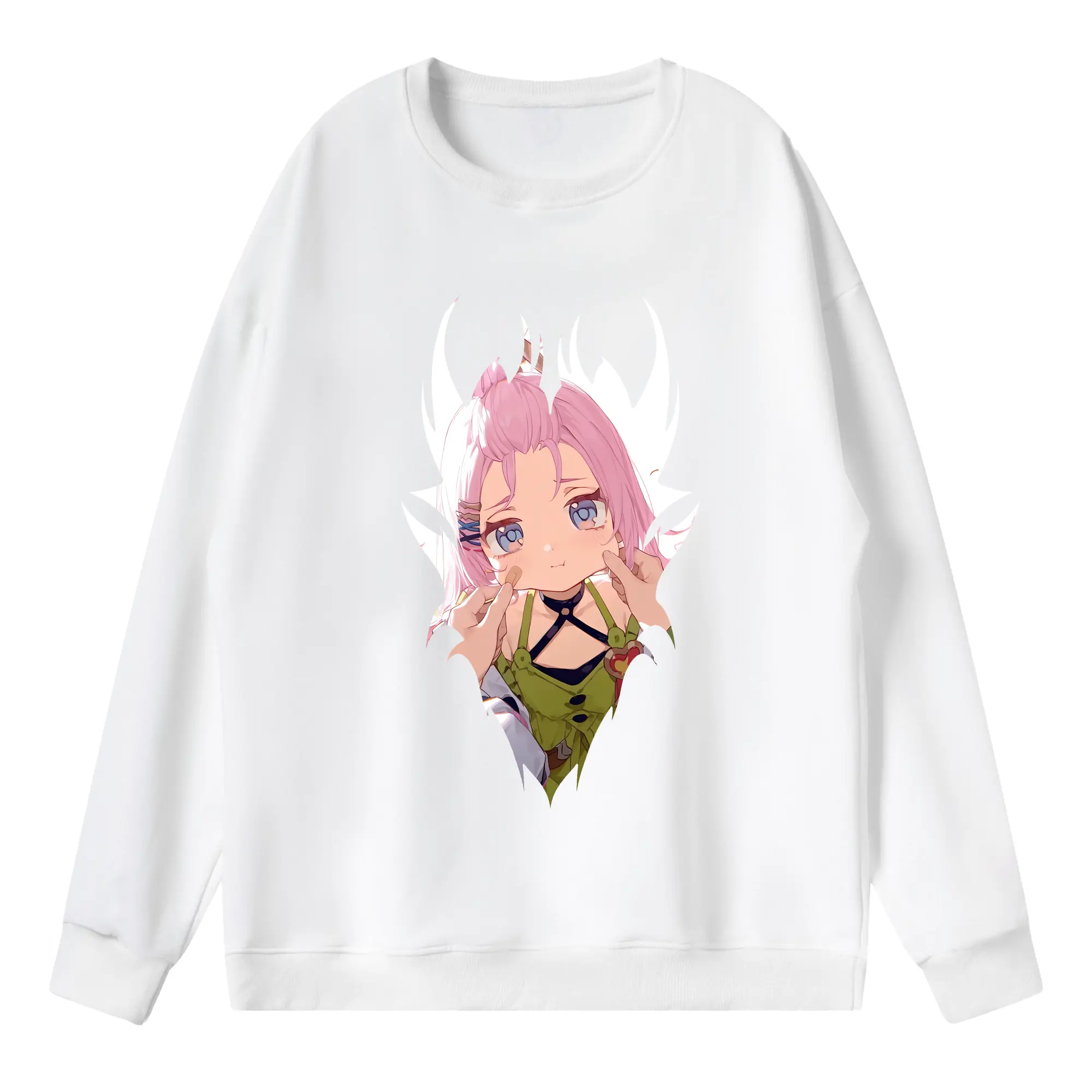 原 神 グッズ アイノ - 薄手 クルーネック スウェット 裏毛260g · ポリエステル 春秋向け カジュアル 男女兼用 · トレーナー デイリー スポーツ 散歩に最適