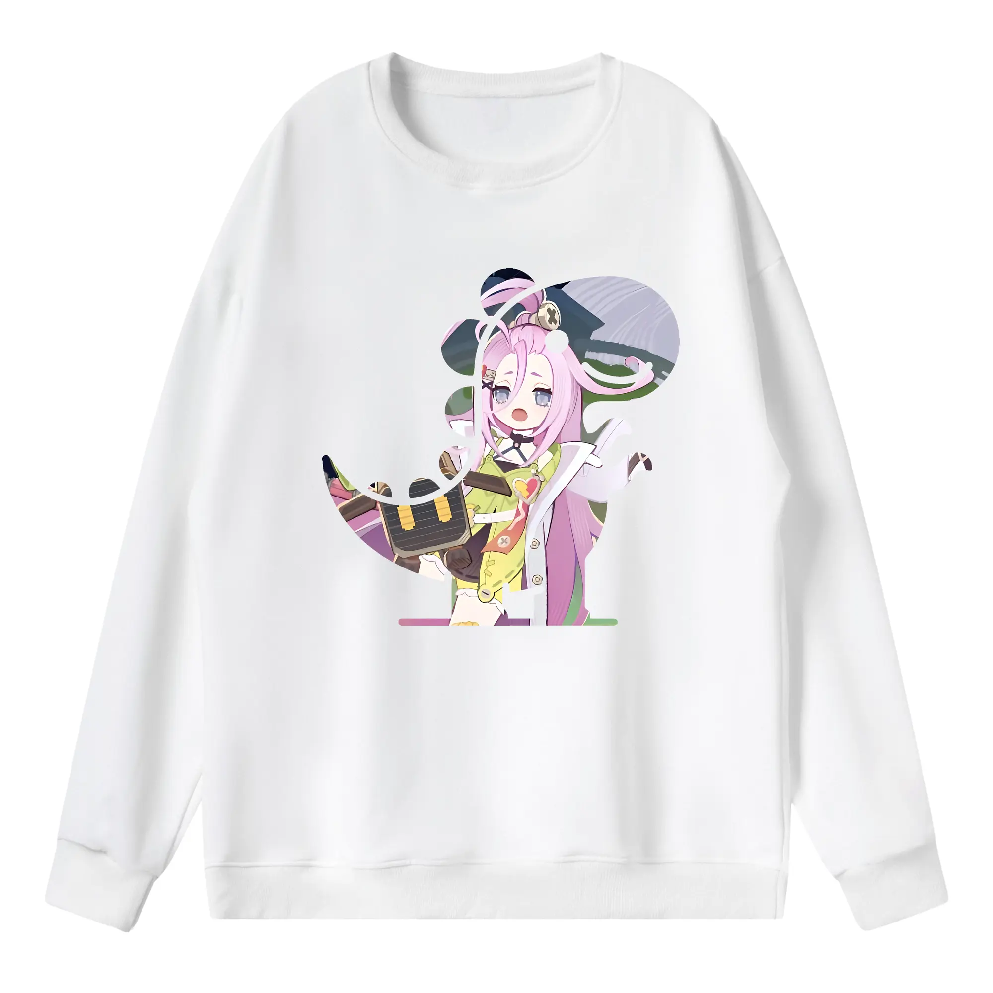 原 神 グッズ アイノ - 薄手 クルーネック スウェット 裏毛260g · ポリエステル 春秋向け カジュアル 男女兼用 · トレーナー デイリー スポーツ 散歩に最適