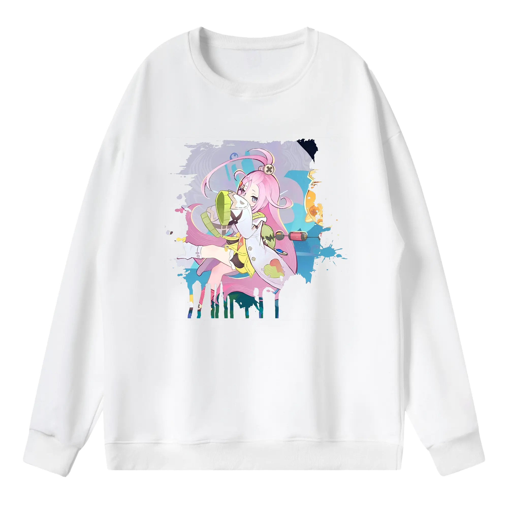 原 神 グッズ アイノ - 薄手 クルーネック スウェット 裏毛260g · ポリエステル 春秋向け カジュアル 男女兼用 · トレーナー デイリー スポーツ 散歩に最適