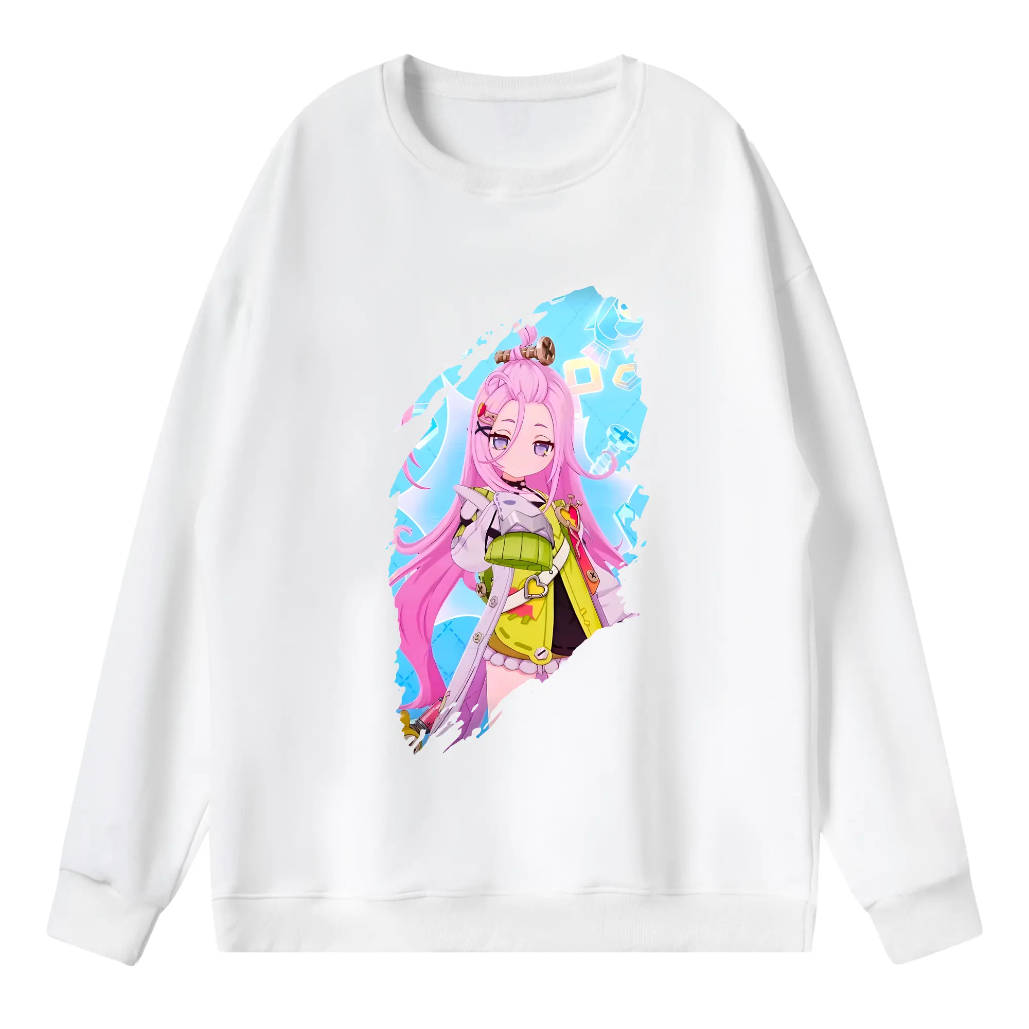 原 神 グッズ アイノ - 薄手 クルーネック スウェット 裏毛260g · ポリエステル 春秋向け カジュアル 男女兼用 · トレーナー デイリー スポーツ 散歩に最適