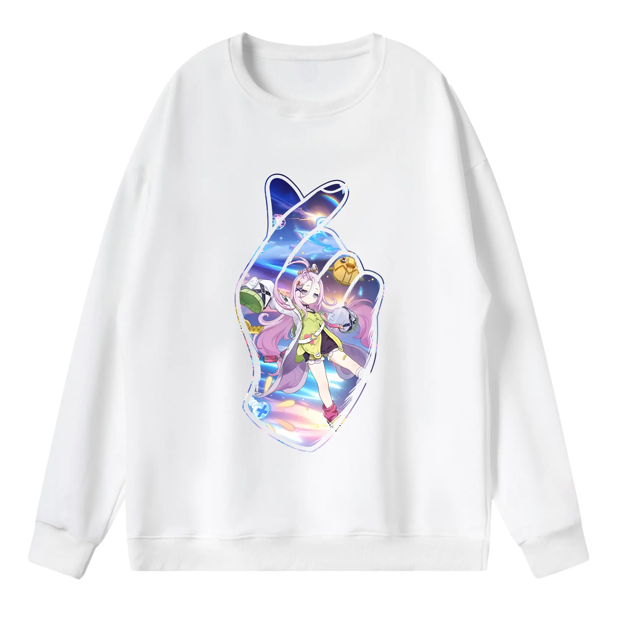 原 神 グッズ アイノ - 薄手 クルーネック スウェット 裏毛260g · ポリエステル 春秋向け カジュアル 男女兼用 · トレーナー デイリー スポーツ 散歩に最適