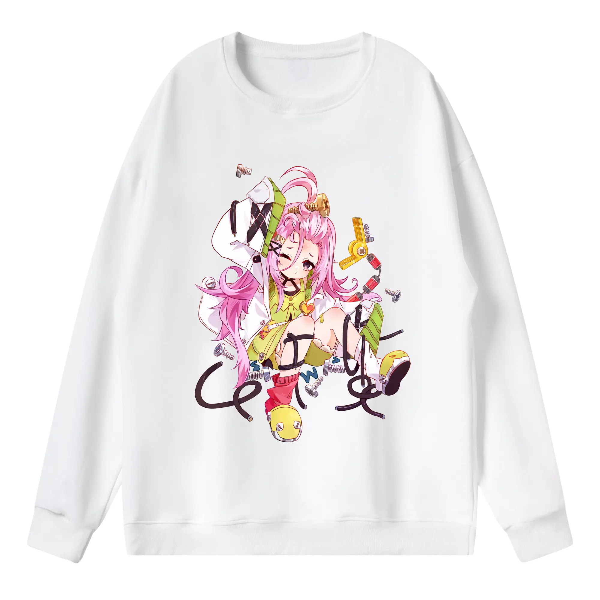 原 神 グッズ アイノ - 薄手 クルーネック スウェット 裏毛260g · ポリエステル 春秋向け カジュアル 男女兼用 · トレーナー デイリー スポーツ 散歩に最適