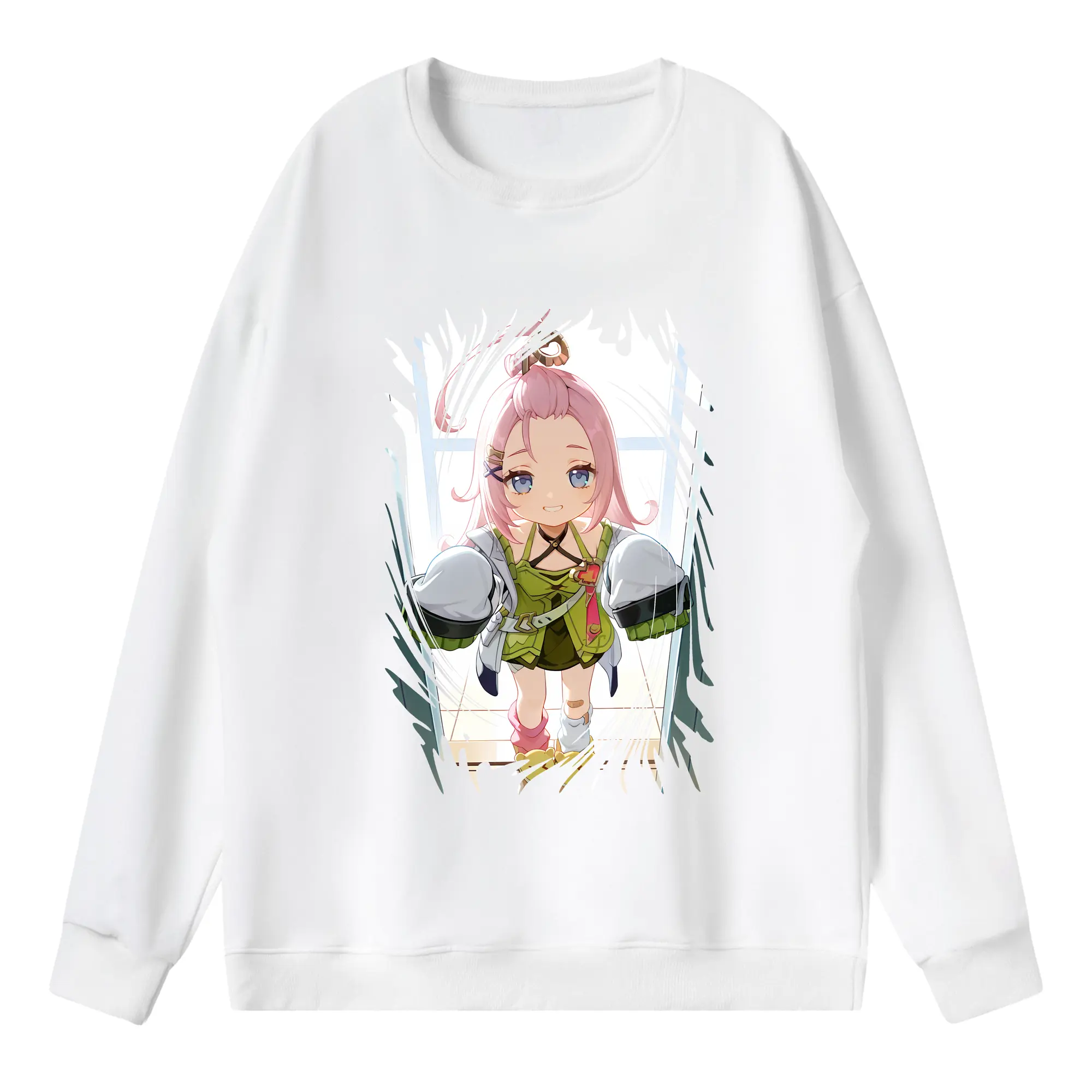 原 神 グッズ アイノ - 薄手 クルーネック スウェット 裏毛260g · ポリエステル 春秋向け カジュアル 男女兼用 · トレーナー デイリー スポーツ 散歩に最適