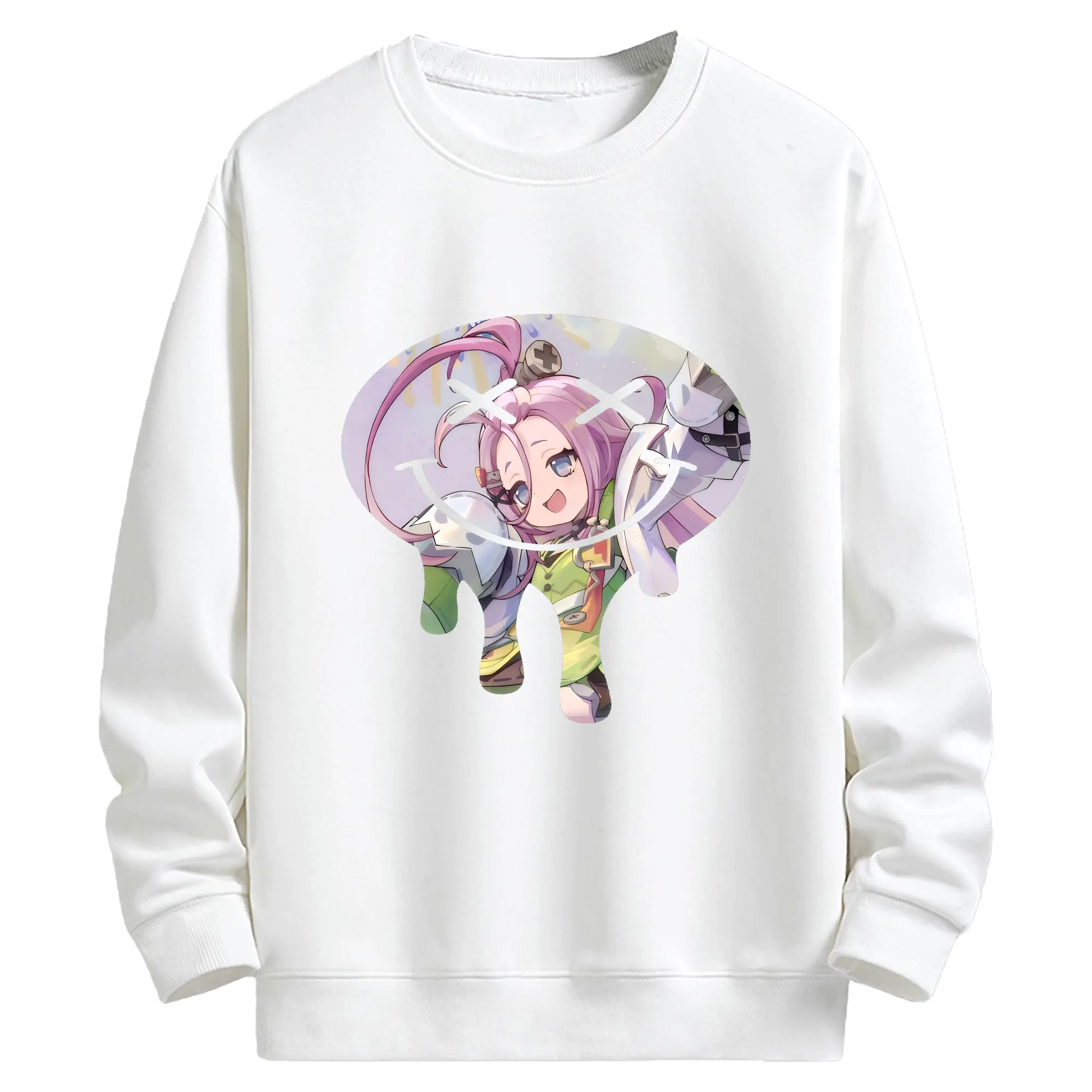 原 神 グッズ アイノ - キッズ クルーネックスウェットシャツ ・ フロントプリント ・ 綿80％ ポリエステル20％ ・ 快適 通学 スポーツ 日常使い お散歩用